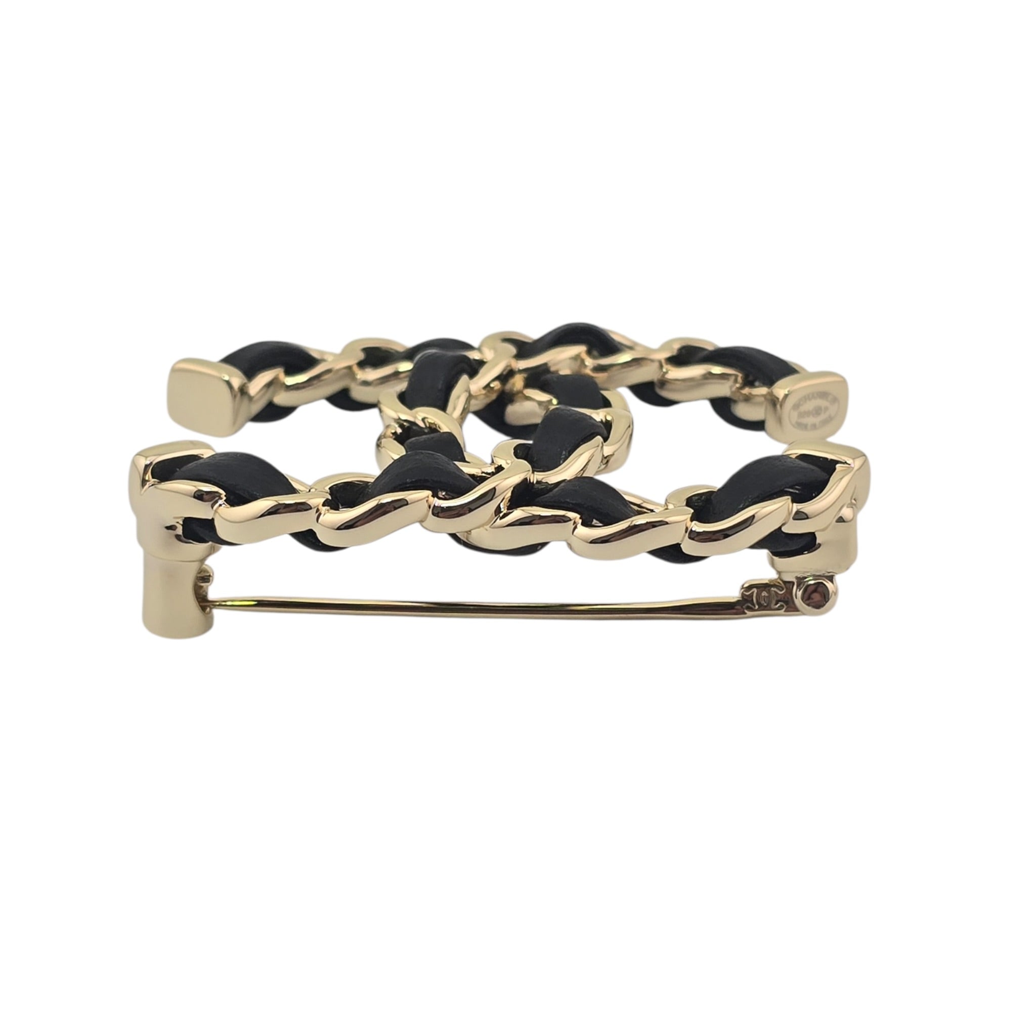 Chanel CC Black Lambskin Chain Gold Brooch 2026 CHANEL