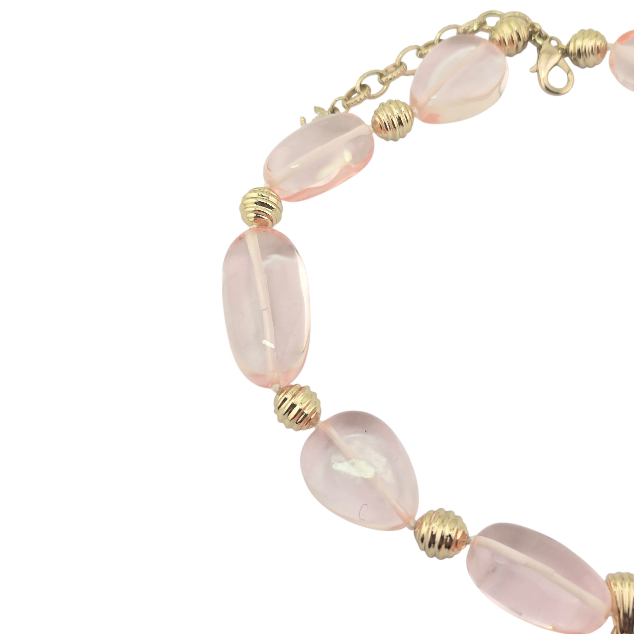 Chanel CC Pink Resin Gold Necklace 2025 CHANEL