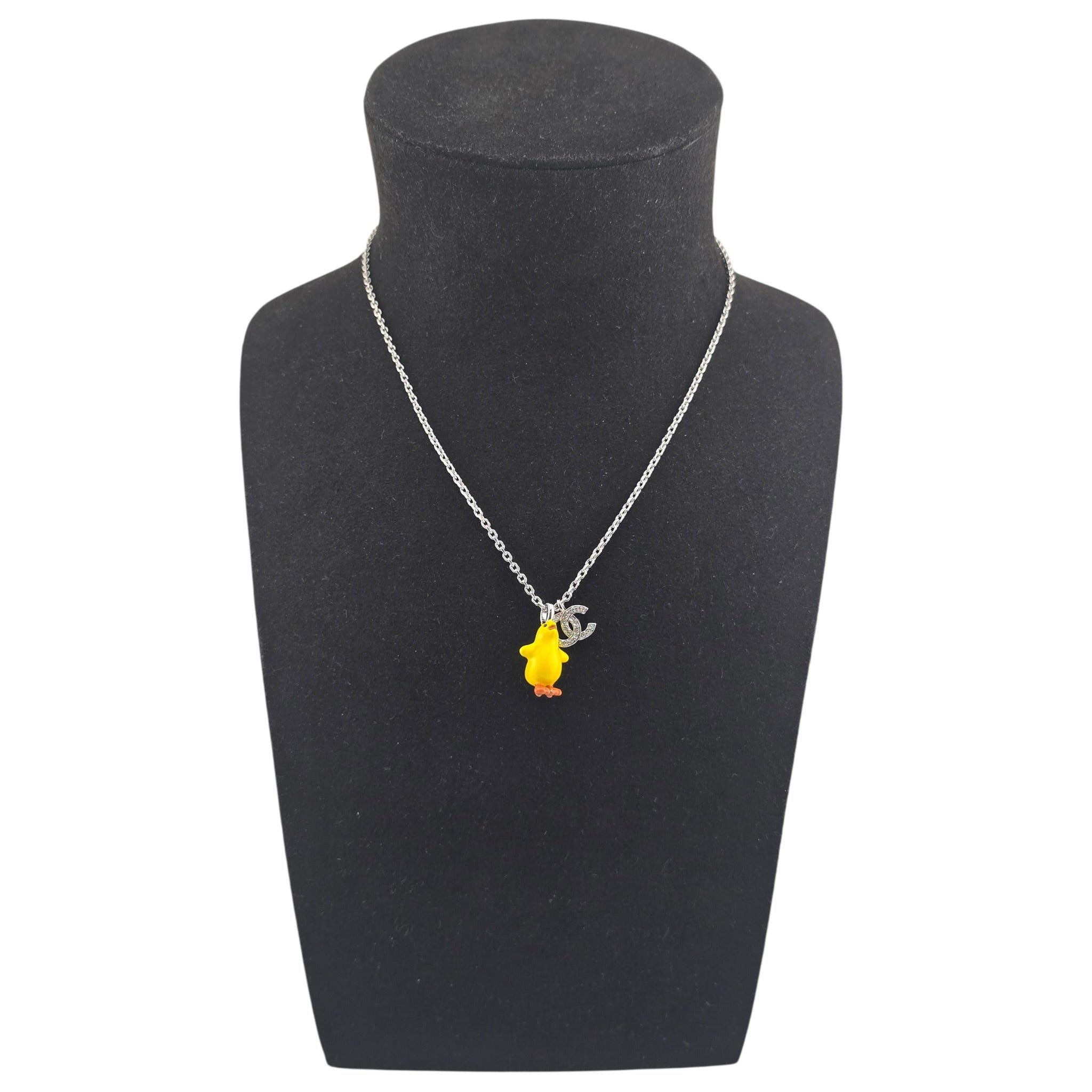 Chanel CC Metal Resin Strass Crystal Baby Chick Necklace 2026 CHANEL