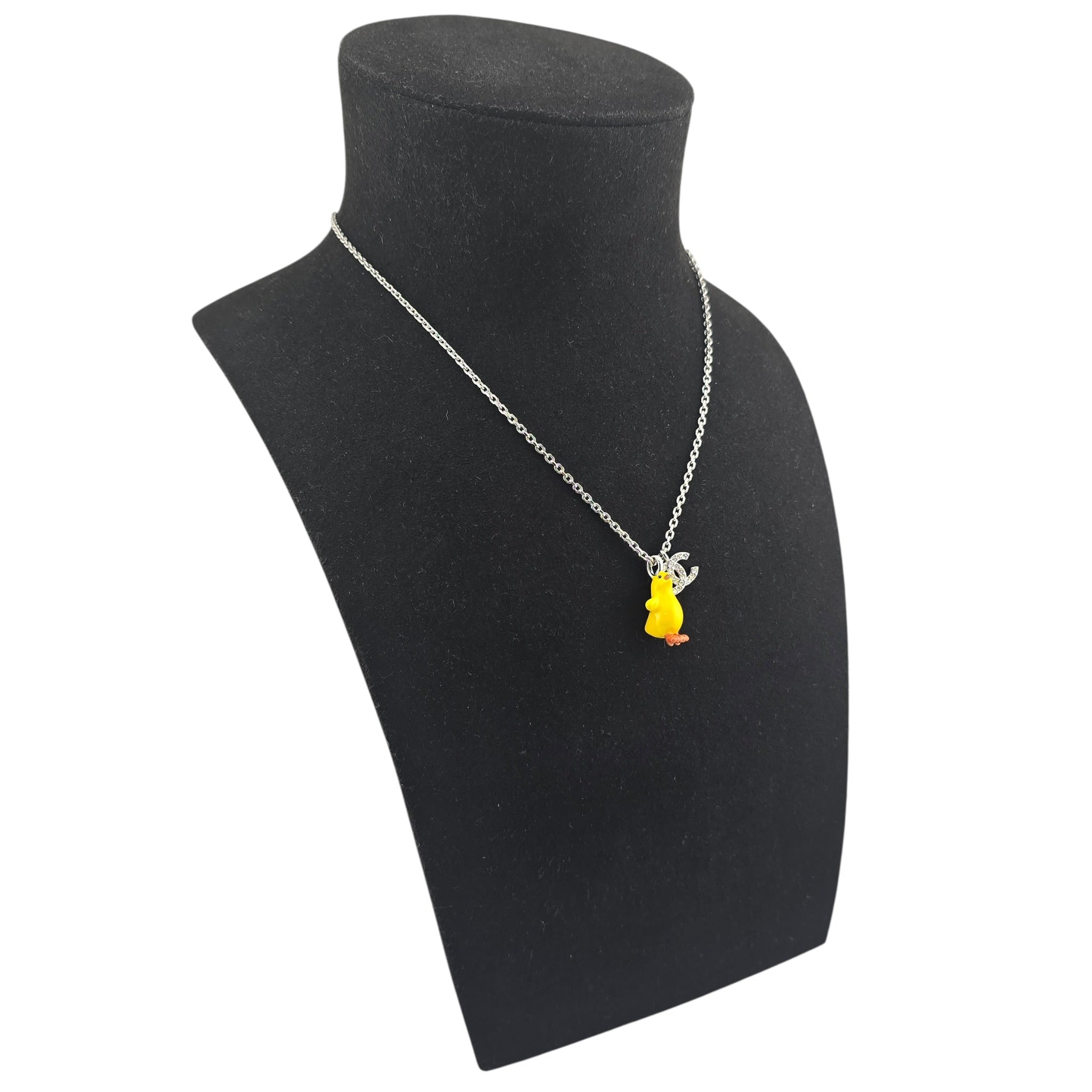 Chanel CC Metal Resin Strass Crystal Baby Chick Necklace 2026 CHANEL