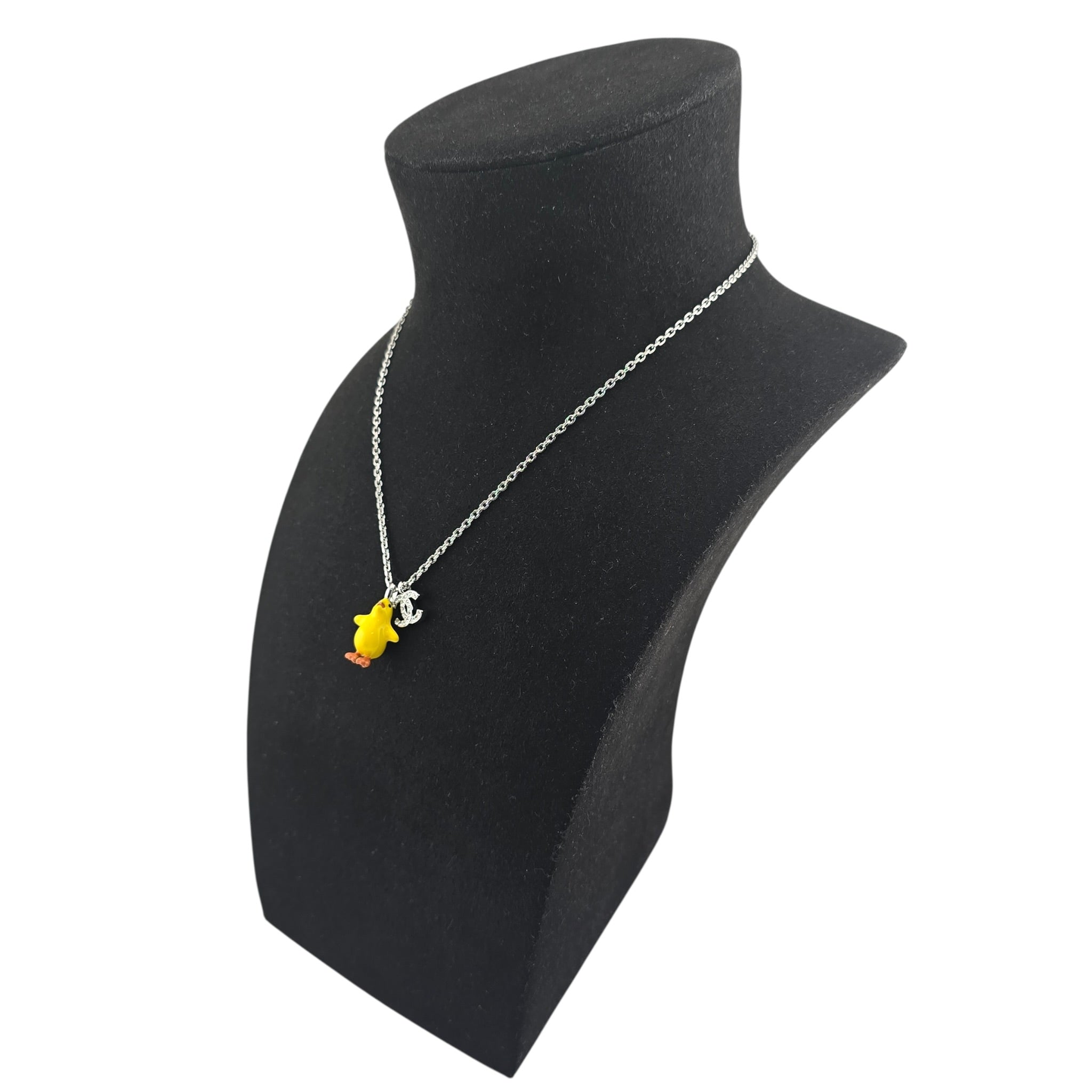 Chanel CC Metal Resin Strass Crystal Baby Chick Necklace 2026 CHANEL