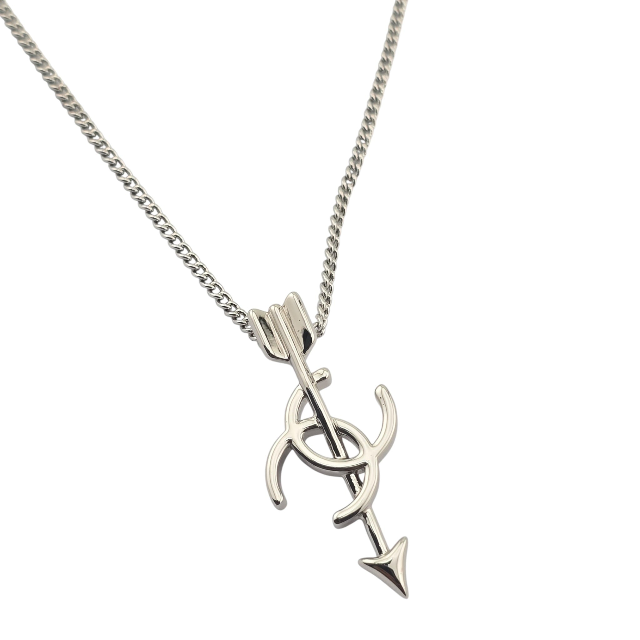 Chanel CC Arrow Pendant Silver Necklace 2026 SS26 CHANEL