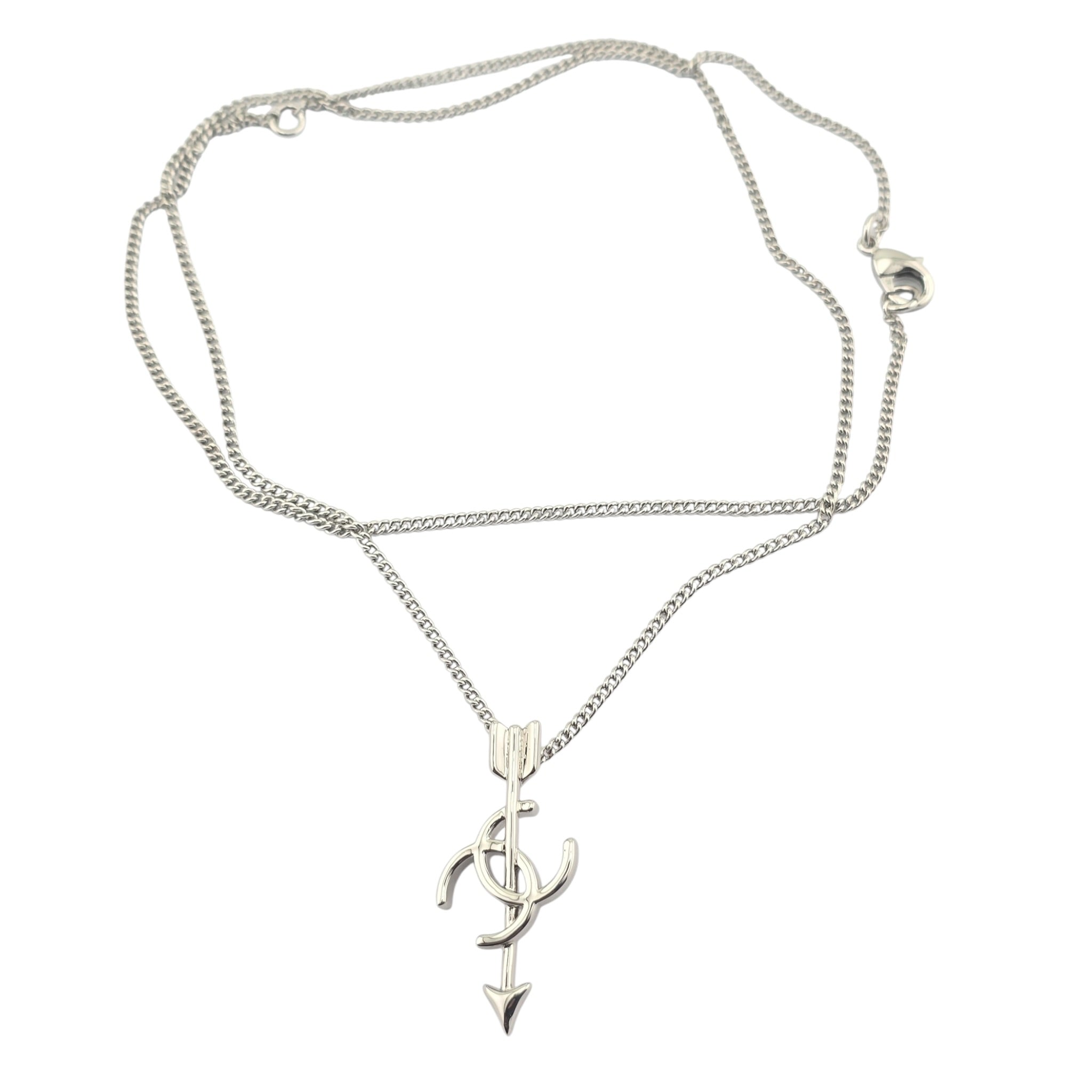 Chanel CC Arrow Pendant Silver Necklace 2026 SS26 CHANEL
