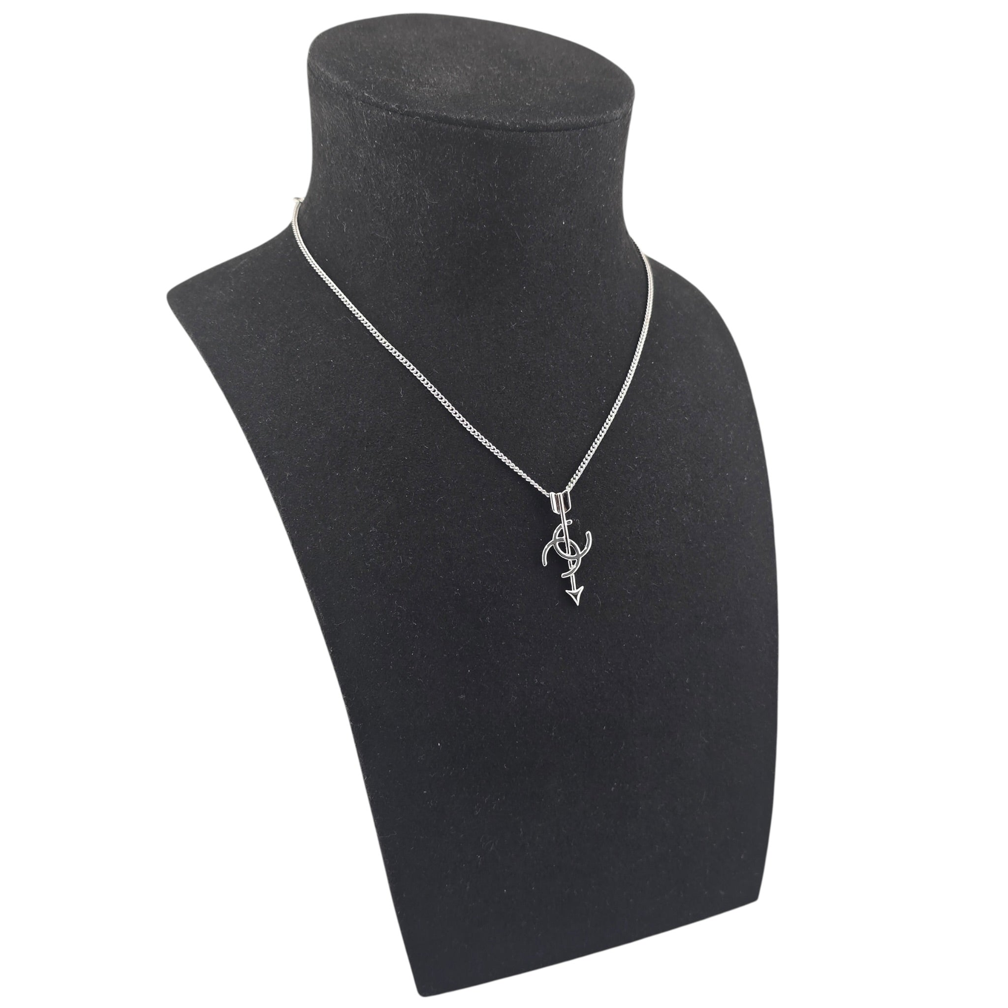 Chanel CC Arrow Pendant Silver Necklace 2026 SS26 CHANEL