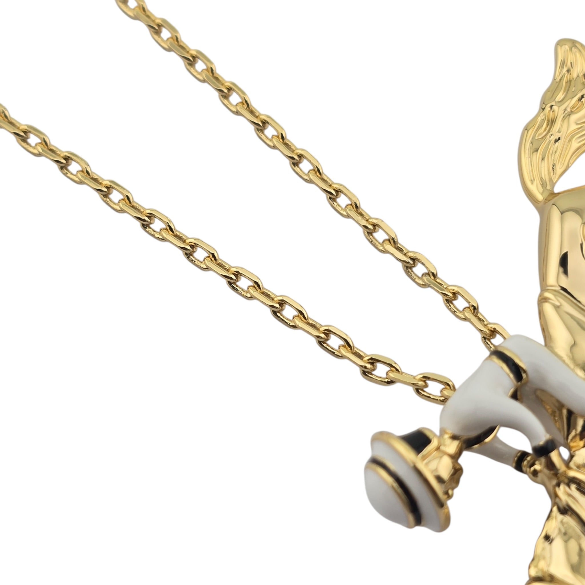 Chanel CC Gold Horse Riding Pendant Necklace 2026 CHANEL