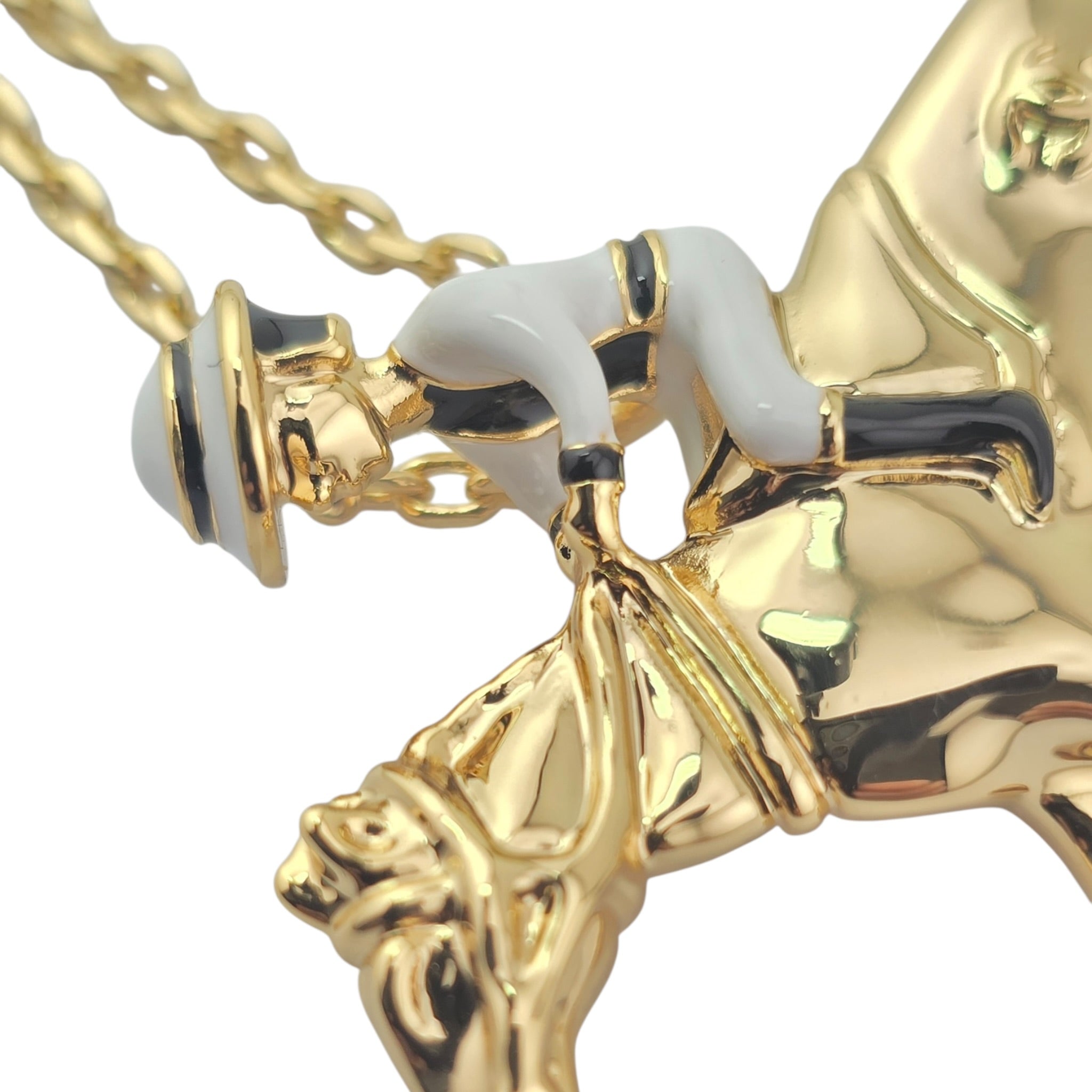 Chanel CC Gold Horse Riding Pendant Necklace 2026 CHANEL