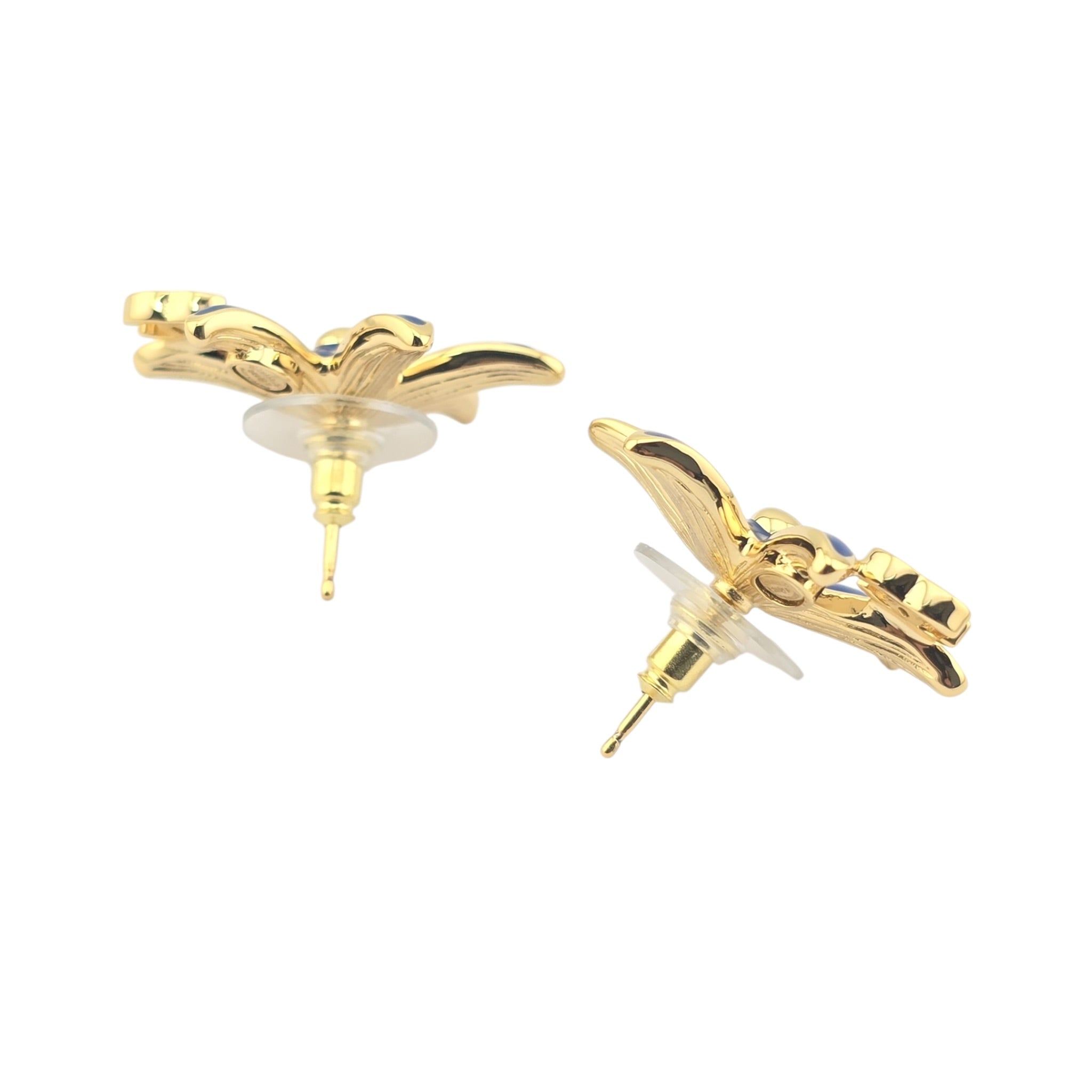 Chanel CC Blue Stud Floral Earrings 2026 CHANEL