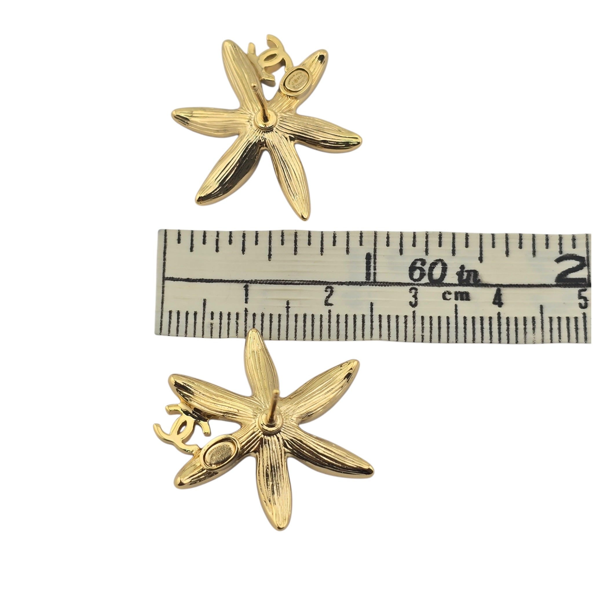 Chanel CC Blue Stud Floral Earrings 2026 CHANEL