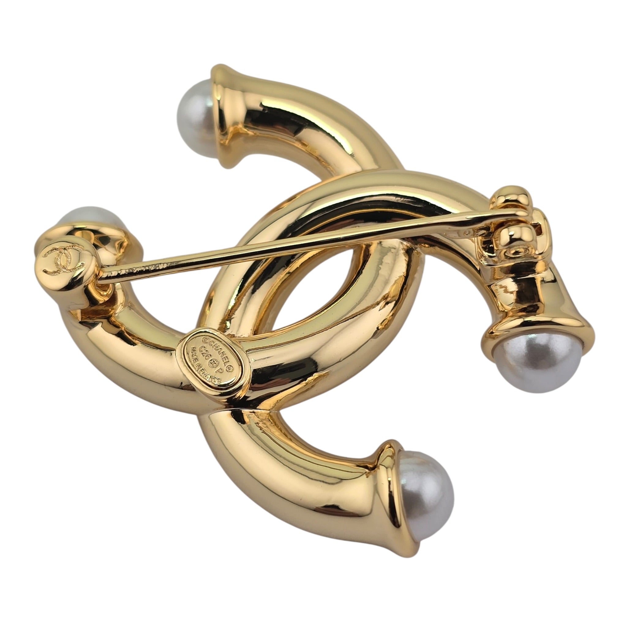 Chanel CC Gold Faux Pearls Brooch 2026 CHANEL