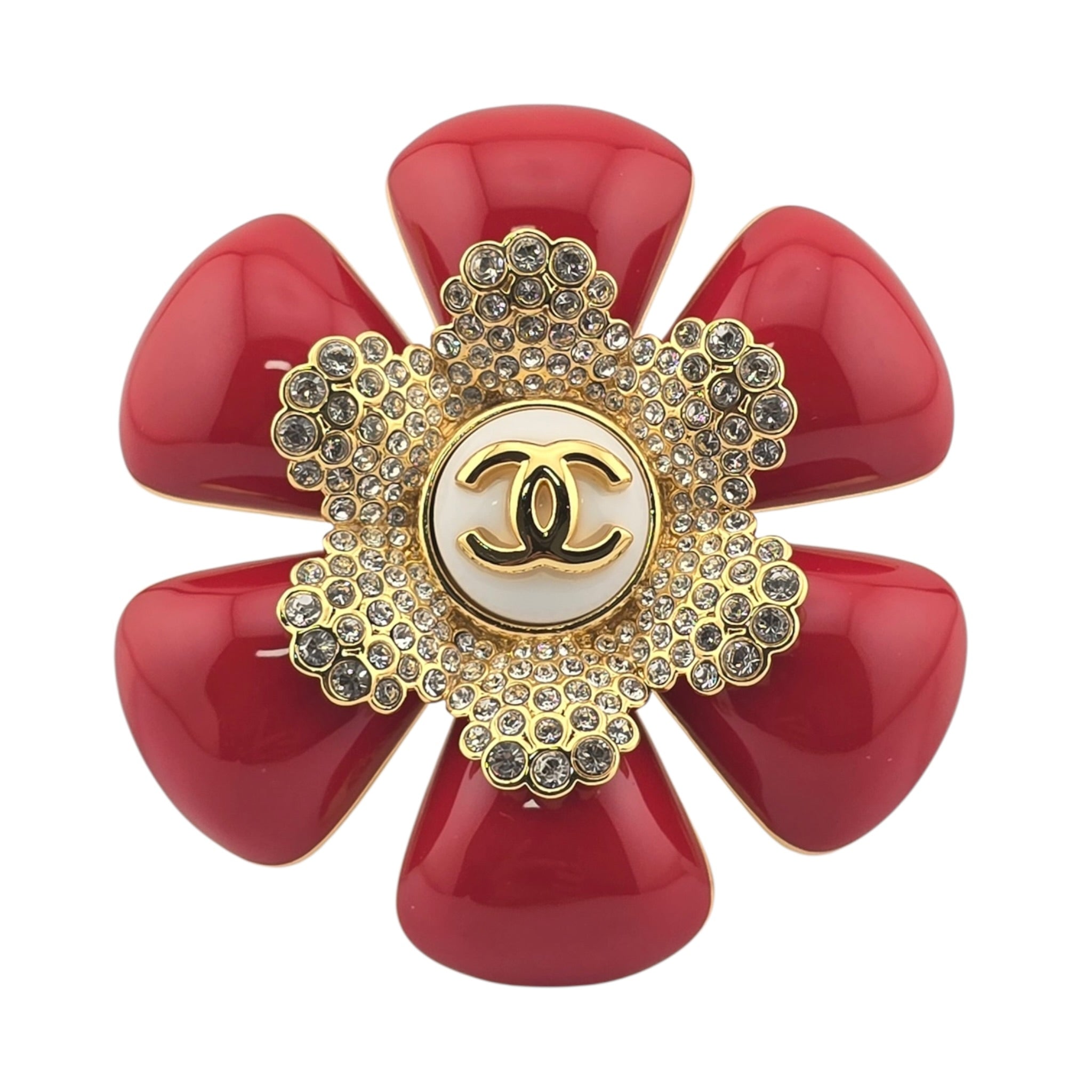 Chanel CC Red Camellia Ring 26SS CHANEL