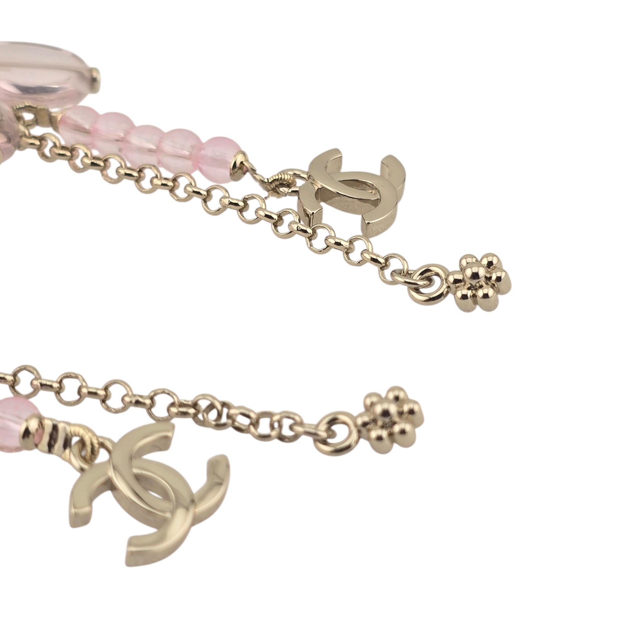 Chanel CC Pink Resin Floral Earrings 2026 CHANEL