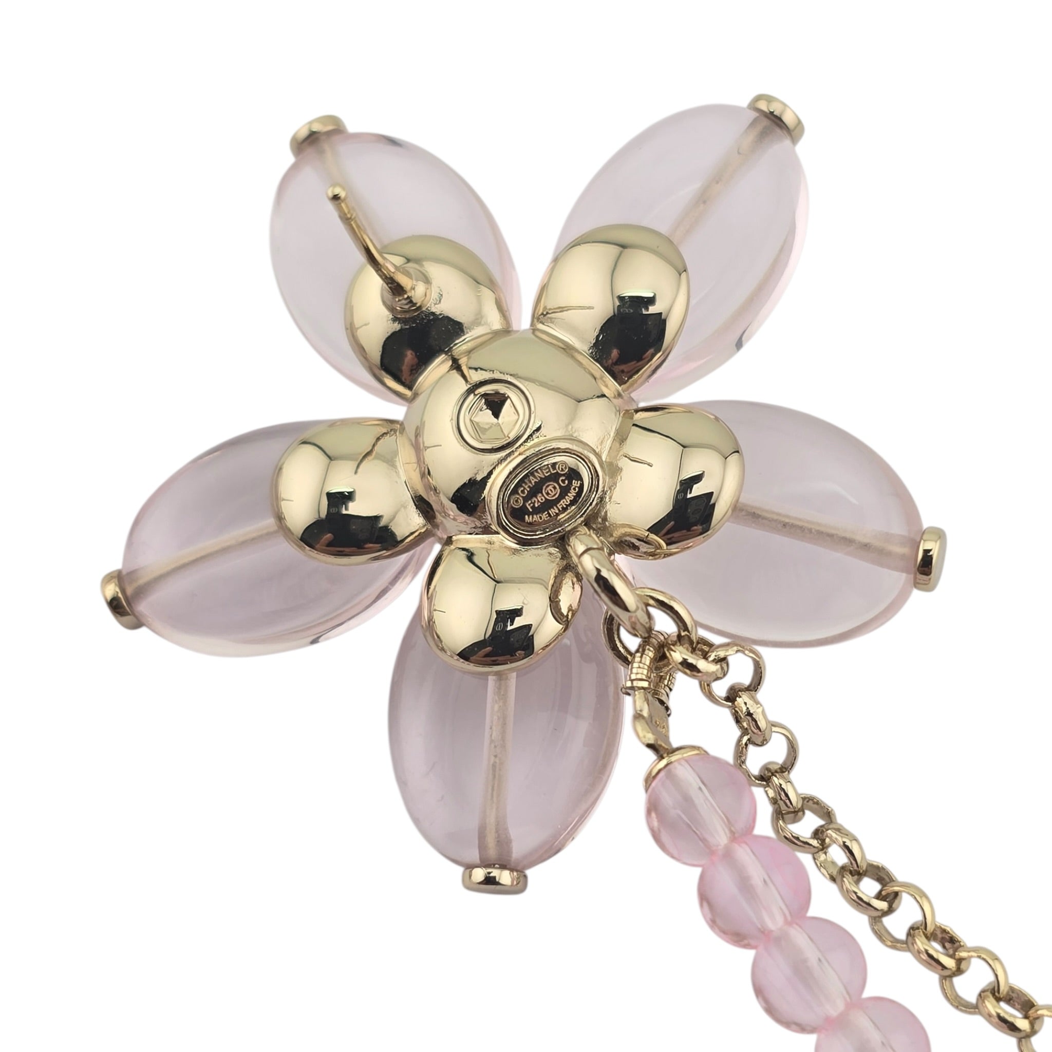 Chanel CC Pink Resin Floral Earrings 2026 CHANEL
