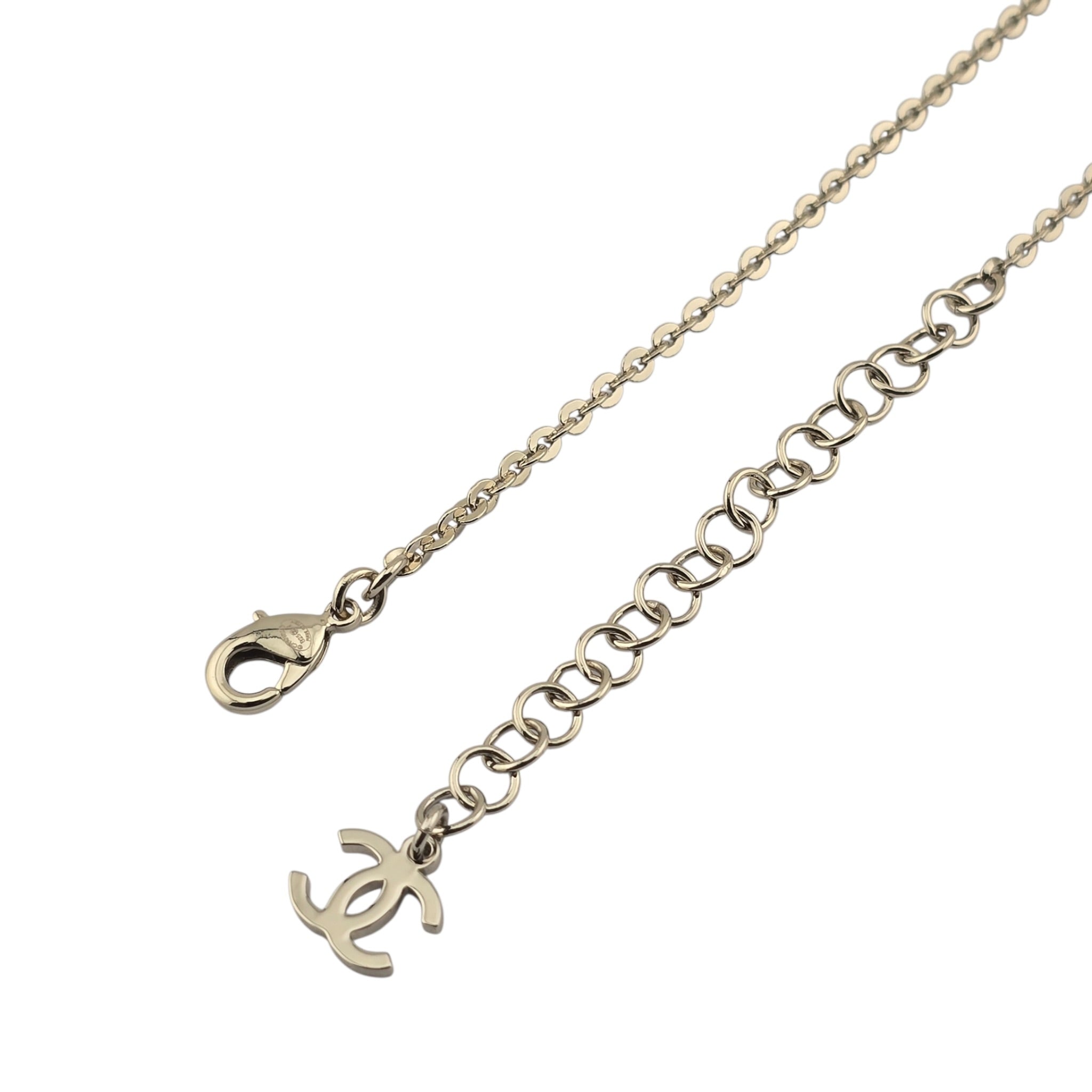 Chanel CC Gold Silver Bow Faux Pearl Long Necklace 2025 CHANEL