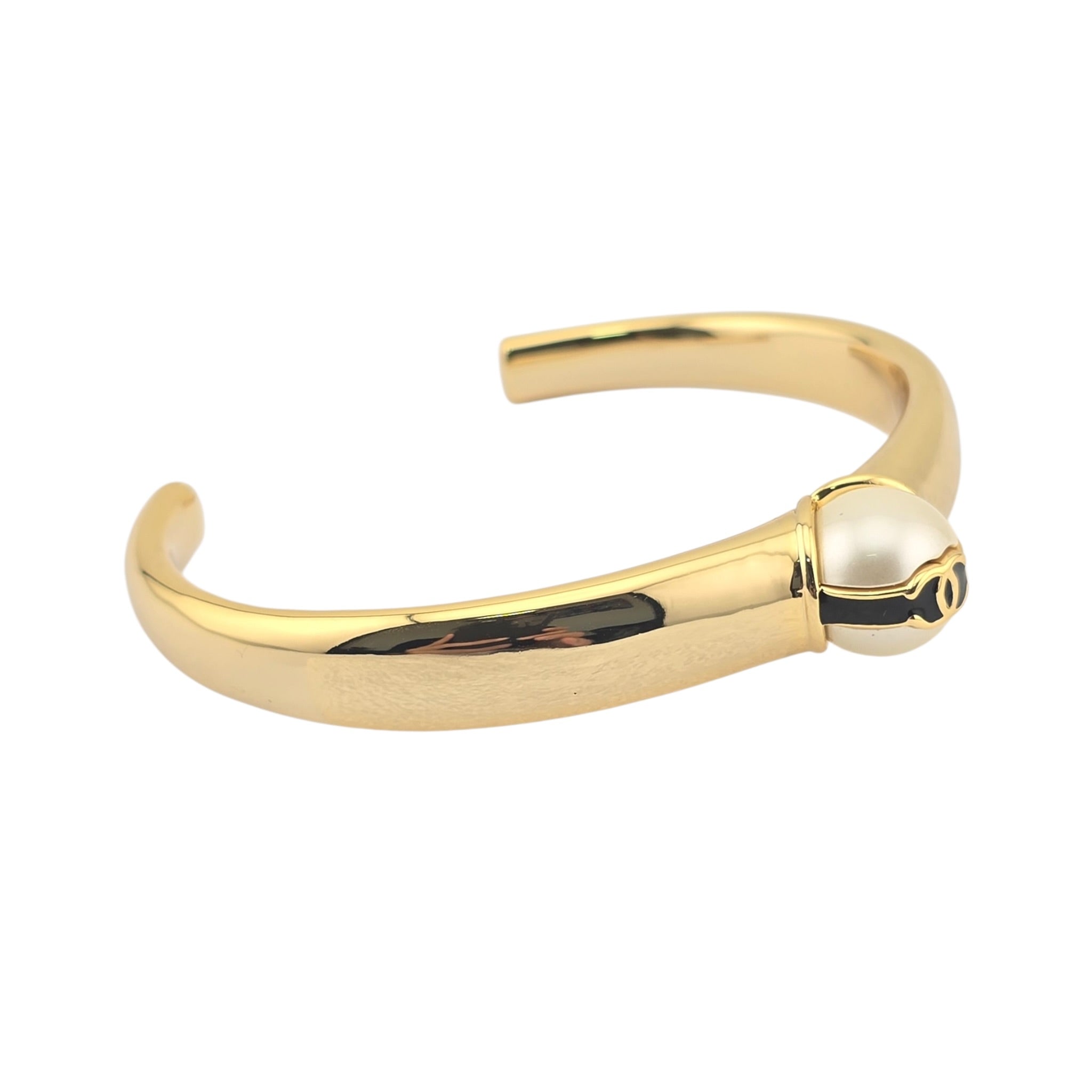 Chanel CC Gold Pearl Bangle 2024 CHANEL