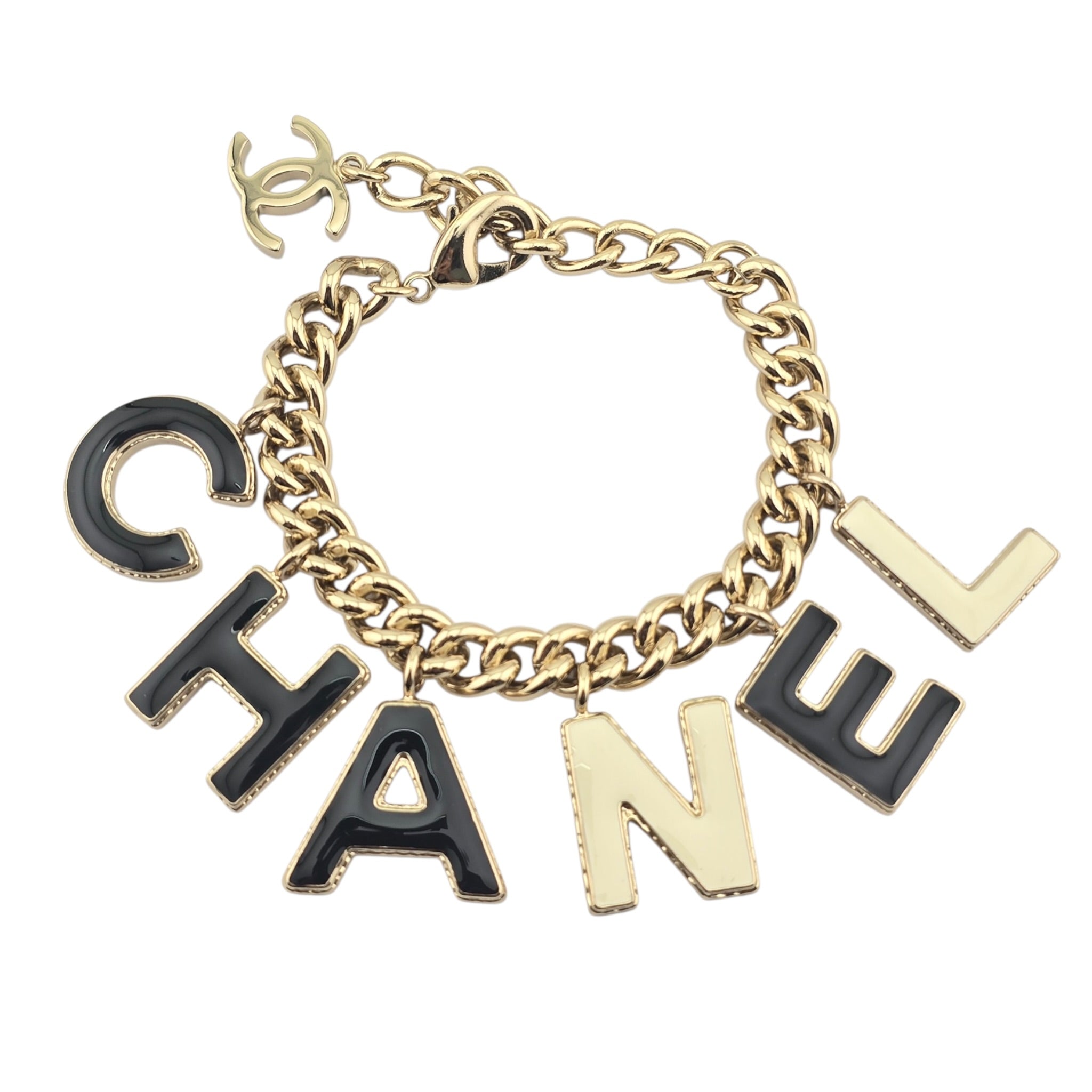 Chanel Metal Enamel Cha-Nel Logo Bracelet 2022 CHANEL