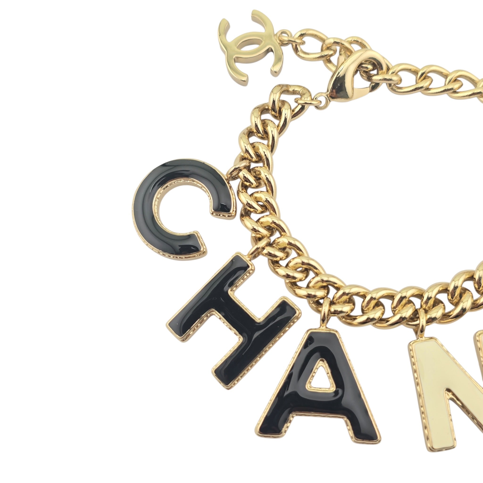 Chanel Metal Enamel Cha-Nel Logo Bracelet 2022 CHANEL