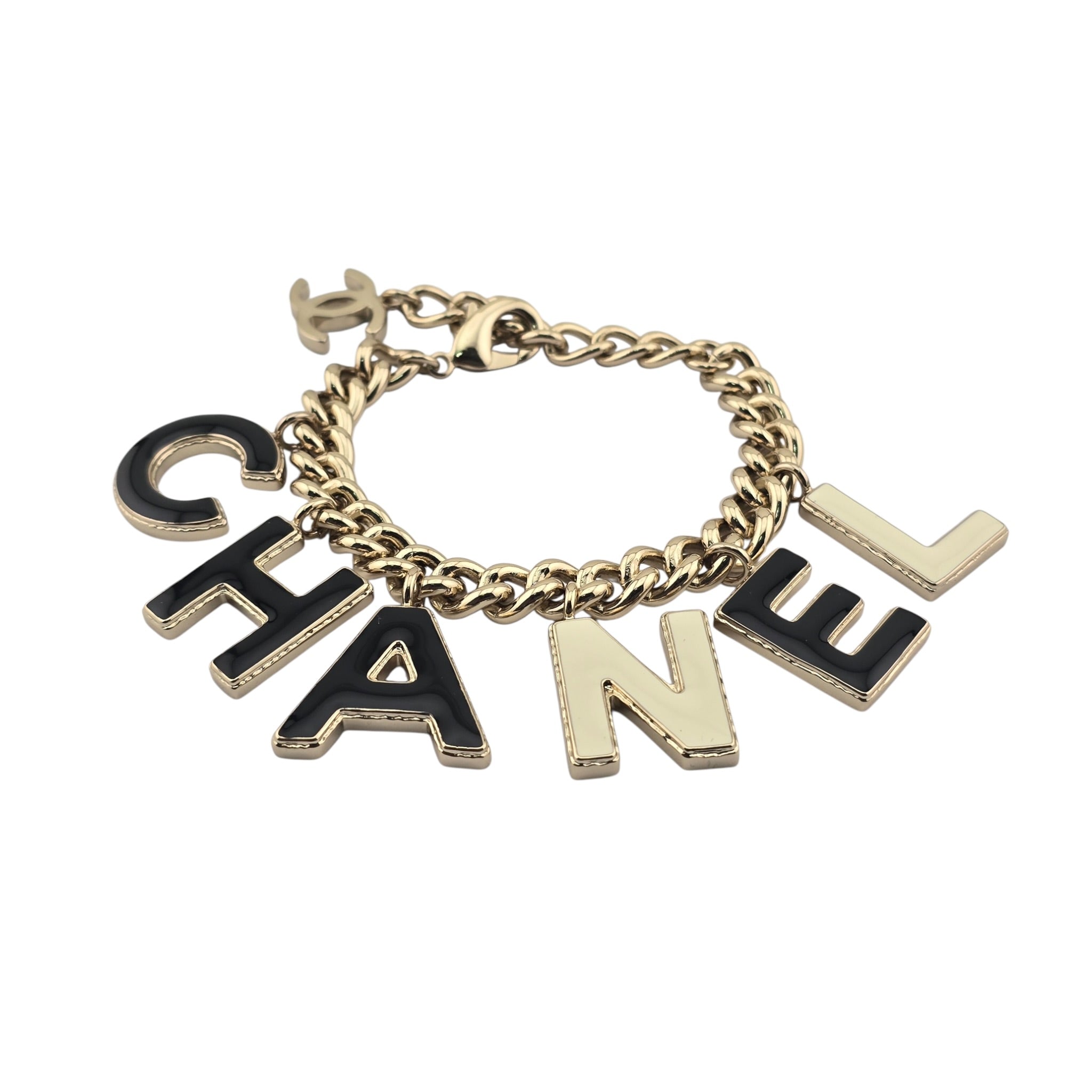 Chanel Metal Enamel Cha-Nel Logo Bracelet 2022 CHANEL