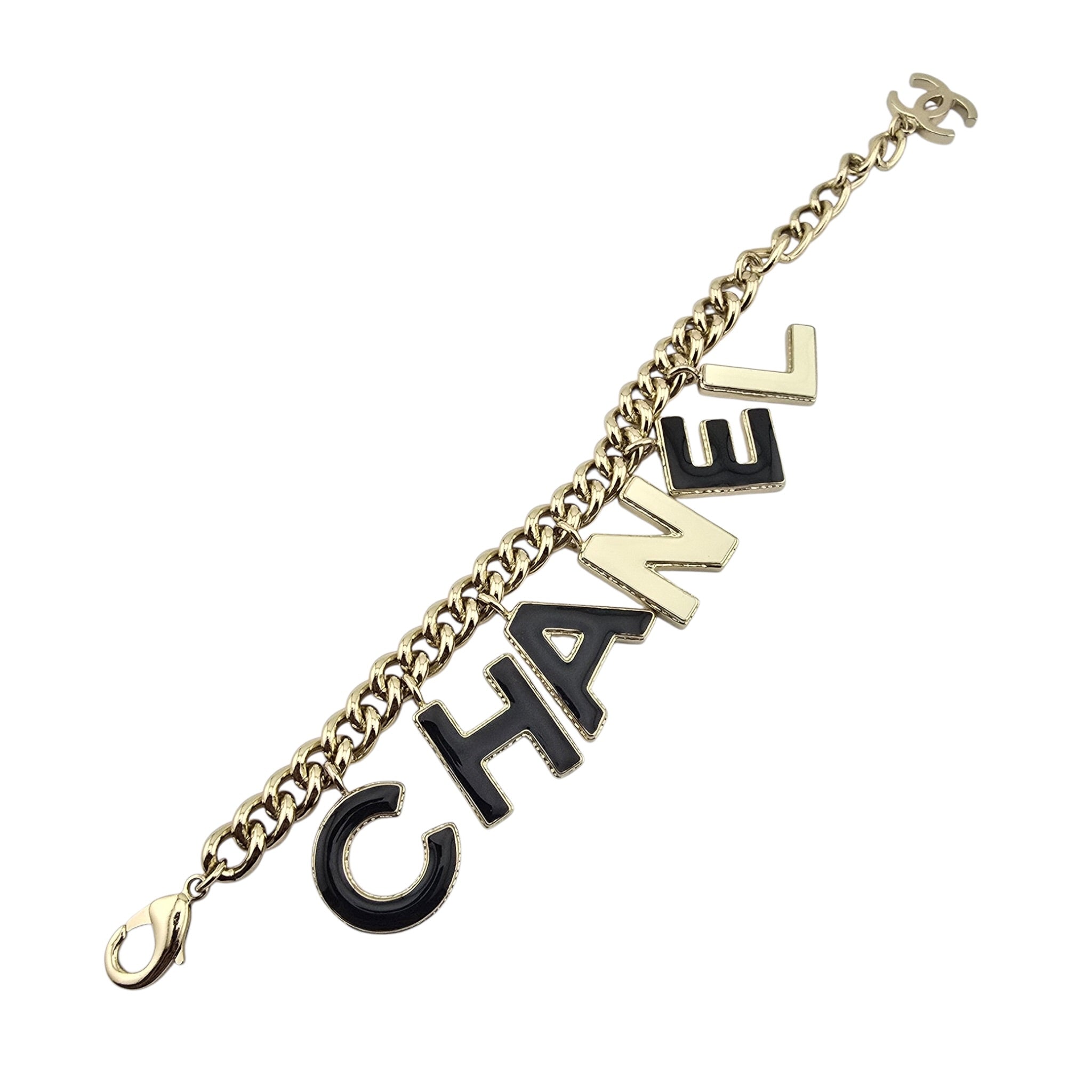 Chanel Metal Enamel Cha-Nel Logo Bracelet 2022 CHANEL