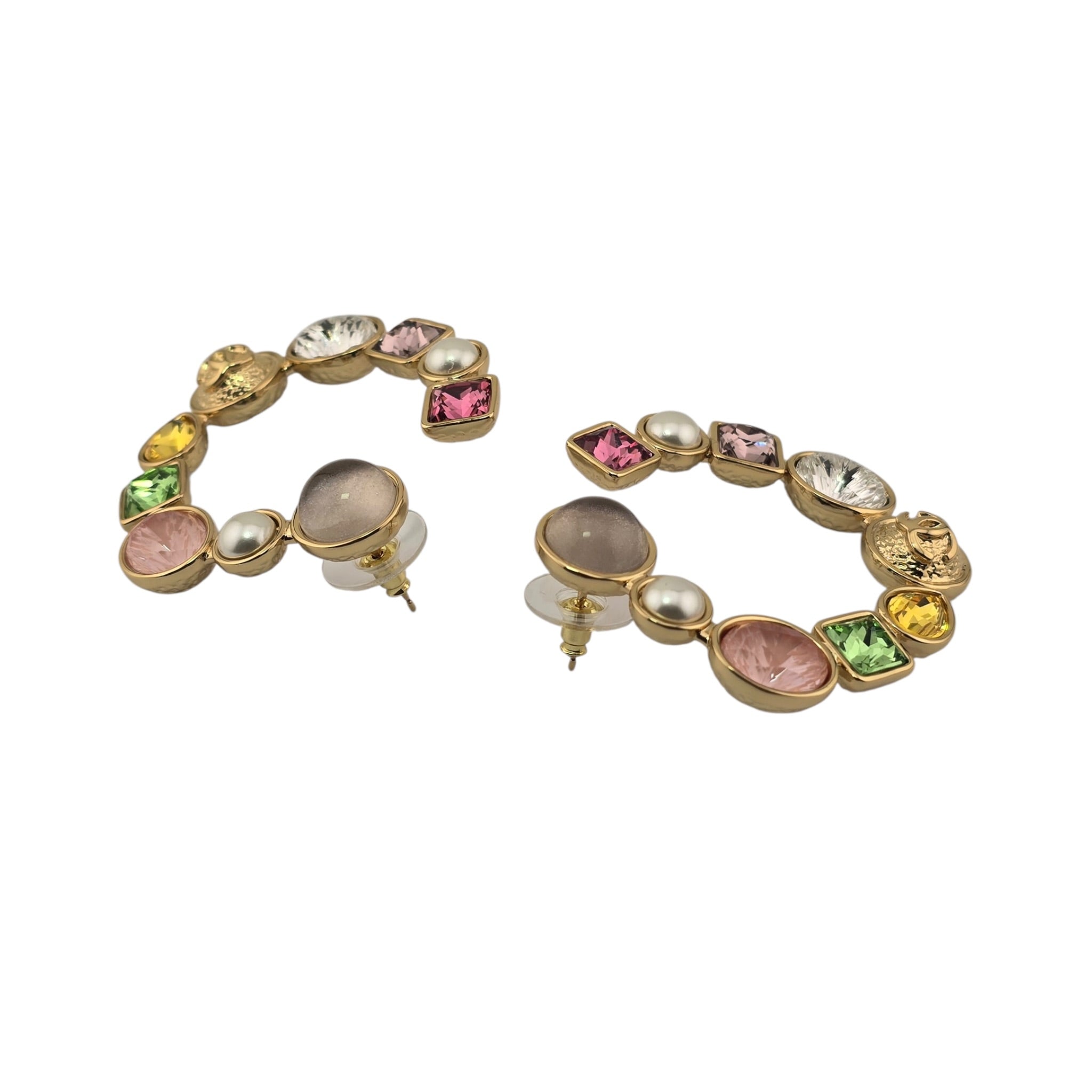 Chanel CC Gold Hoop Multicoloured Earrings 2026 CHANEL