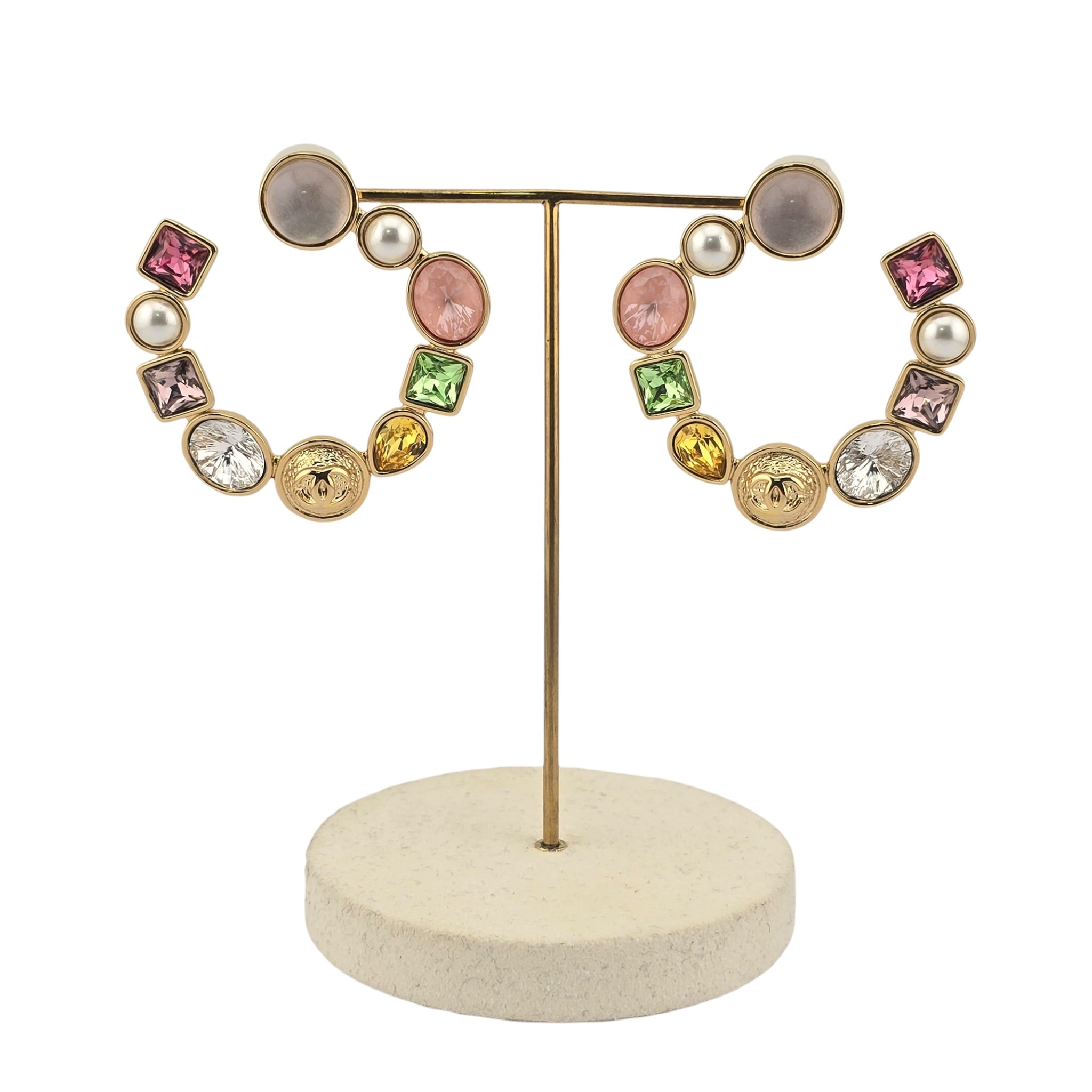Chanel CC Gold Hoop Multicoloured Earrings 2026 CHANEL