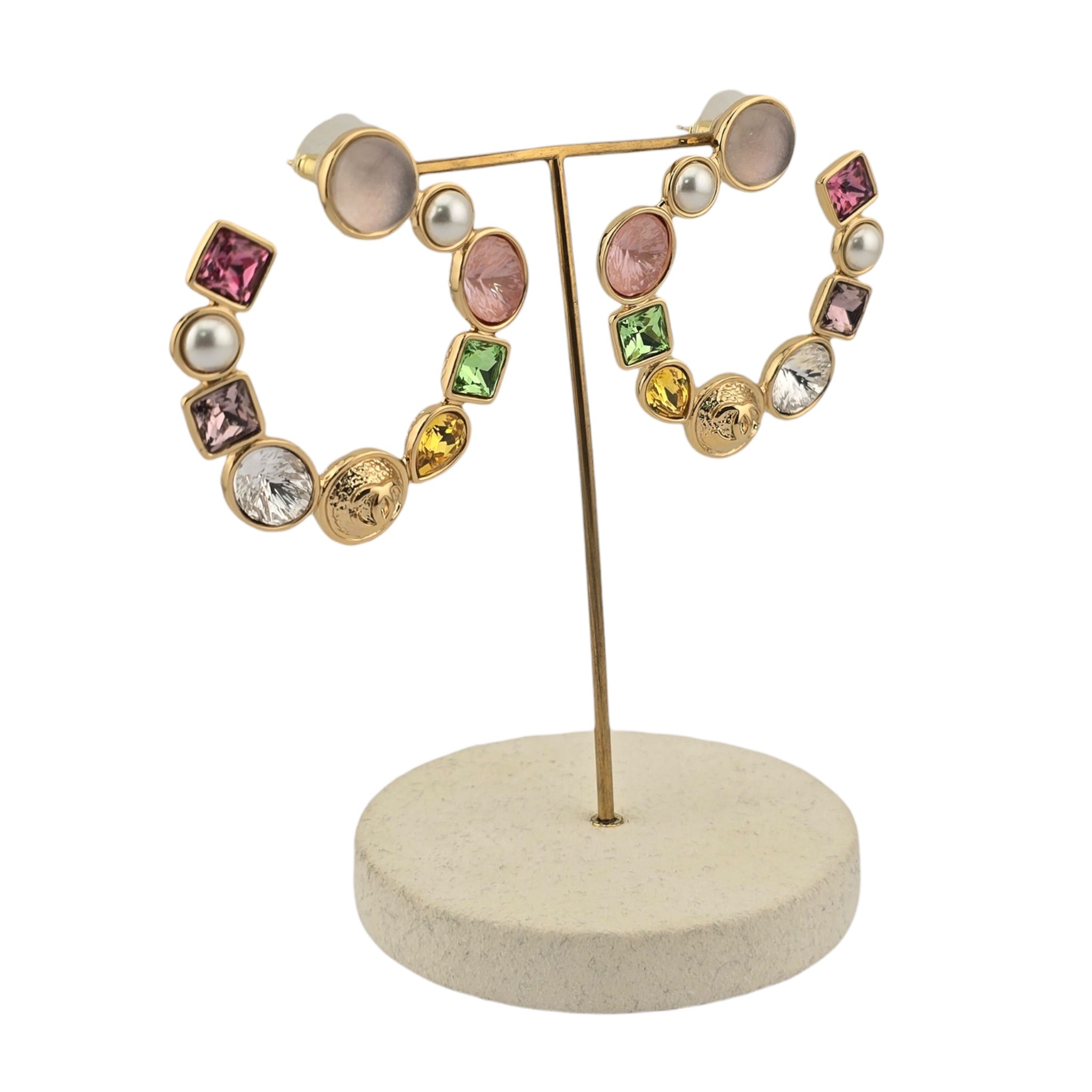 Chanel CC Gold Hoop Multicoloured Earrings 2026 CHANEL