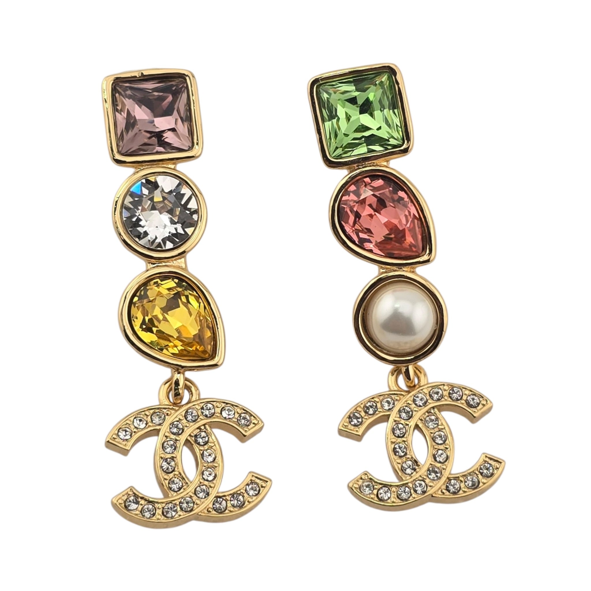 Chanel CC Gold Drop Multicoloured Earrings 2026 CHANEL