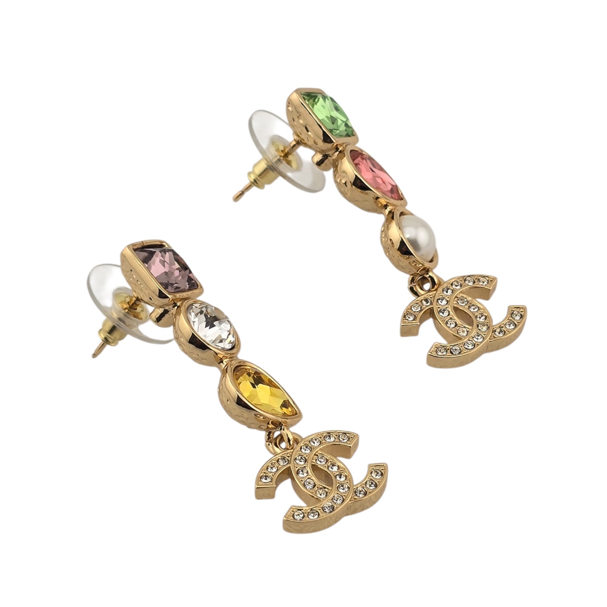 Chanel CC Gold Drop Multicoloured Earrings 2026 CHANEL