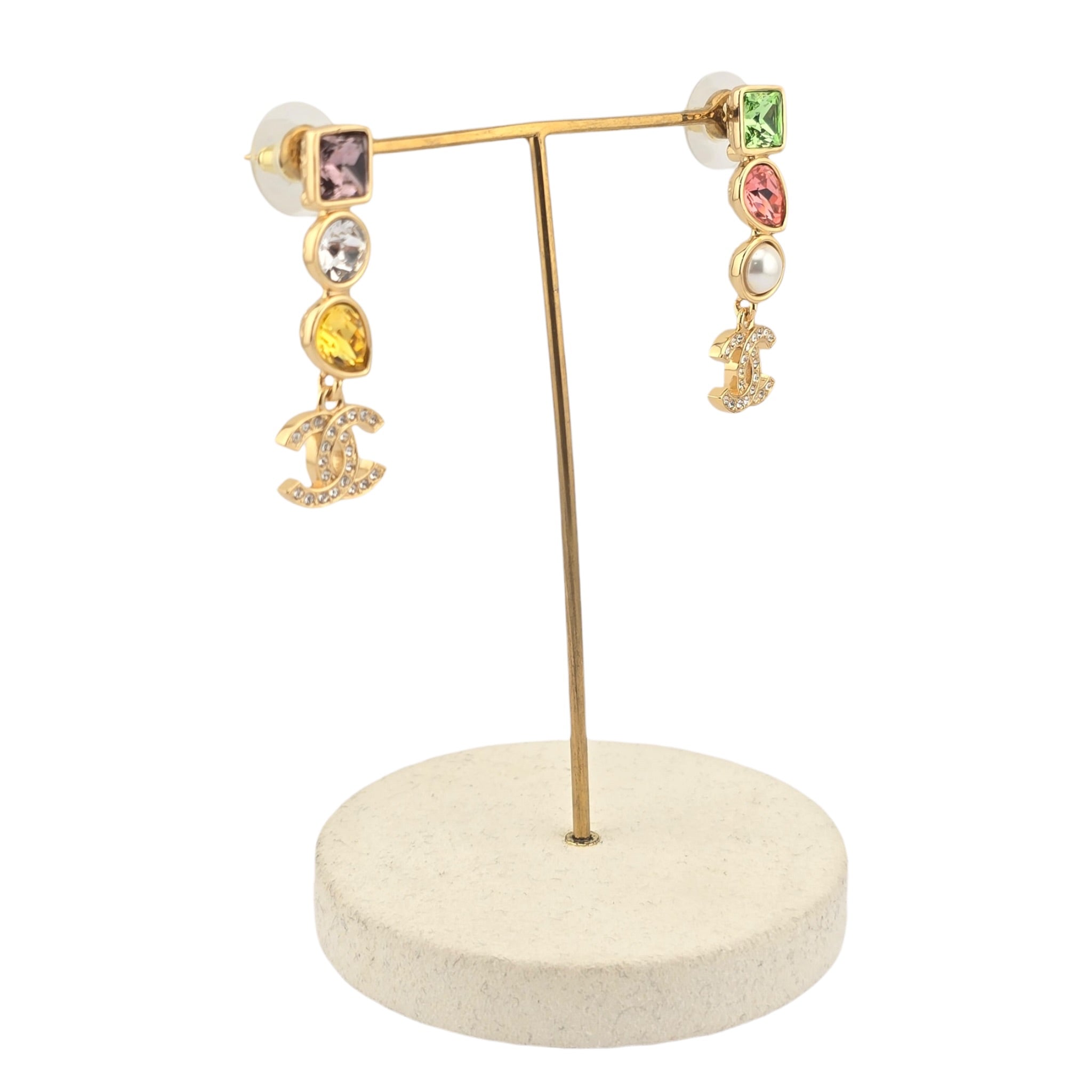 Chanel CC Gold Drop Multicoloured Earrings 2026 CHANEL