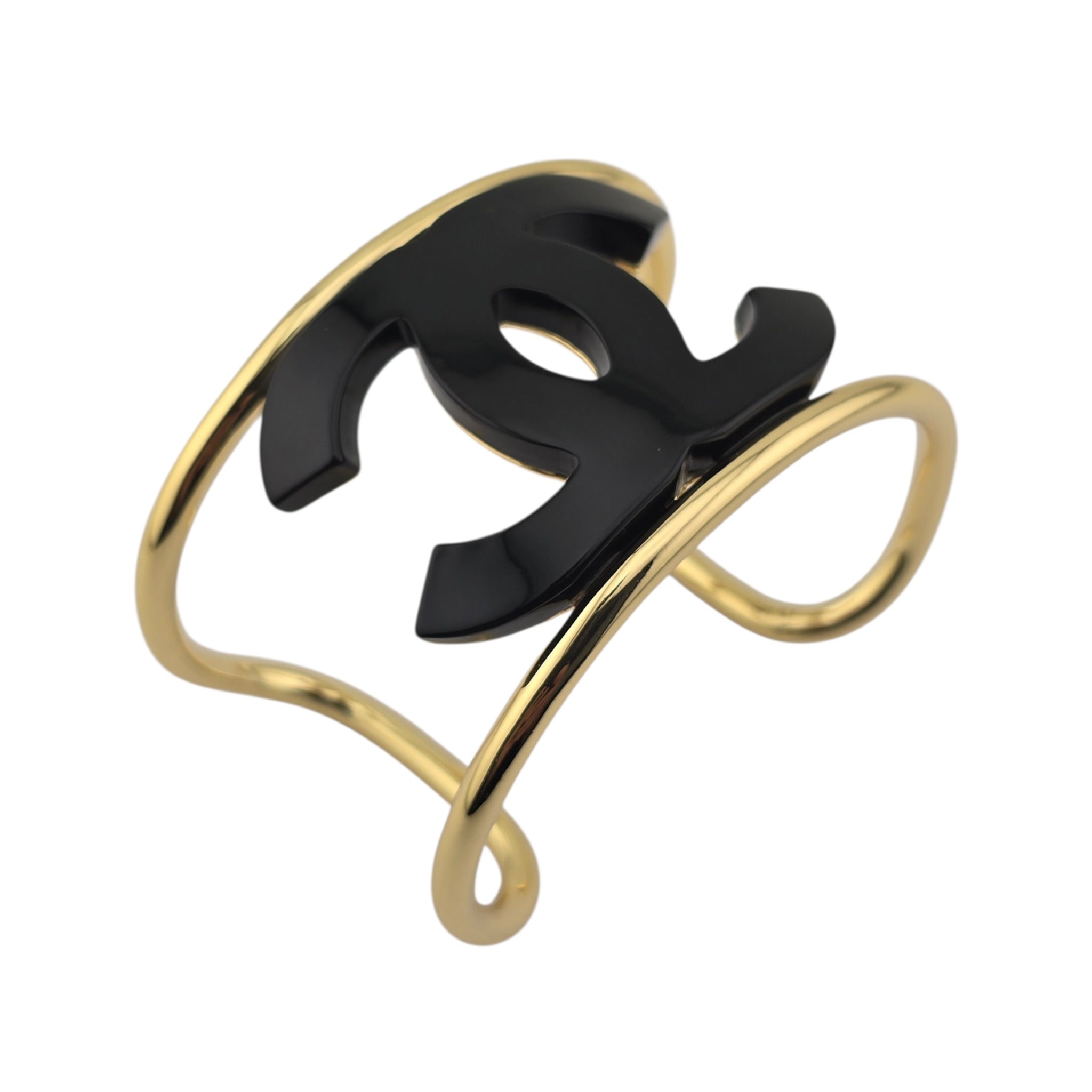 Chanel CC Black/Gold Cuff Bracelet 2024 CHANEL