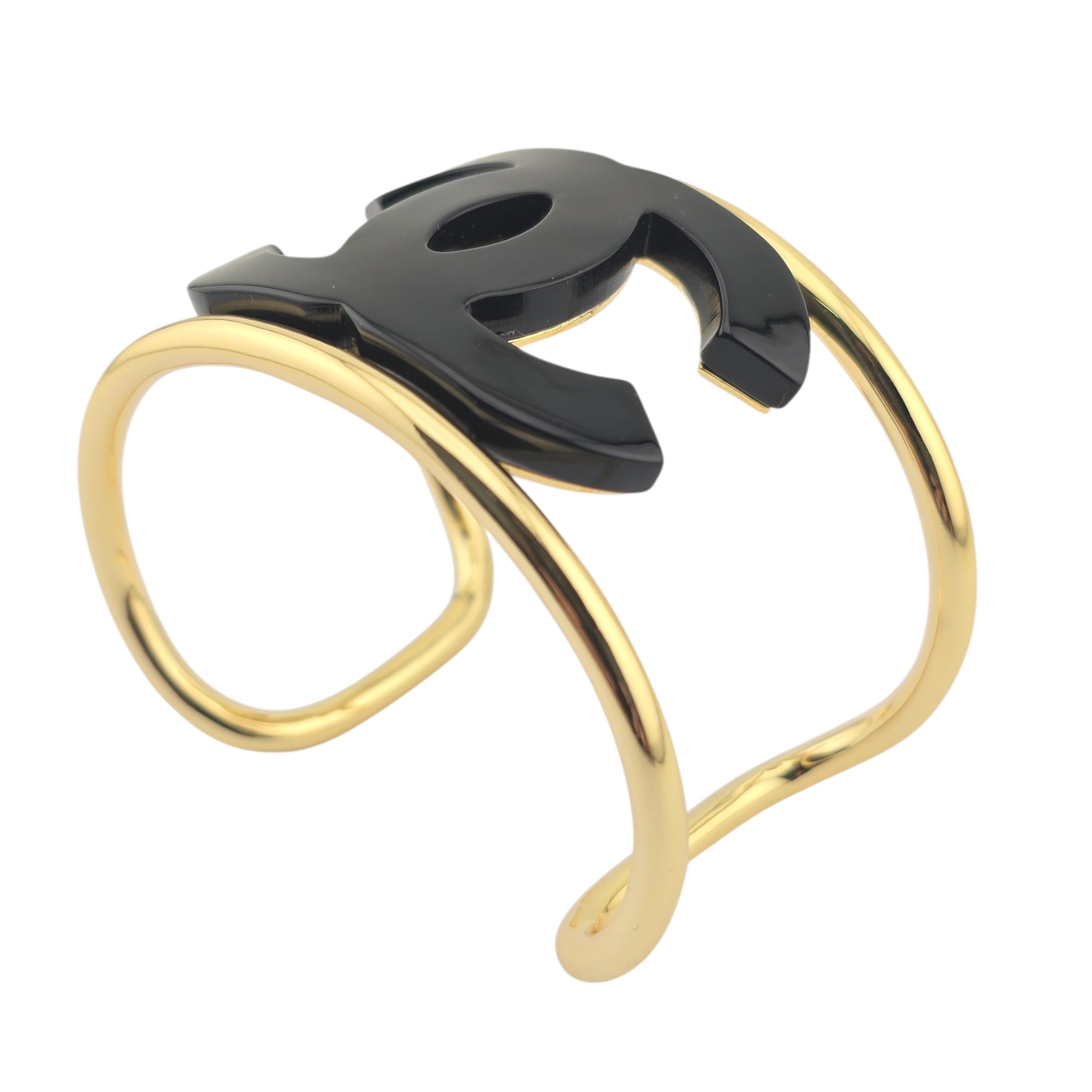 Chanel CC Black/Gold Cuff Bracelet 2024 CHANEL