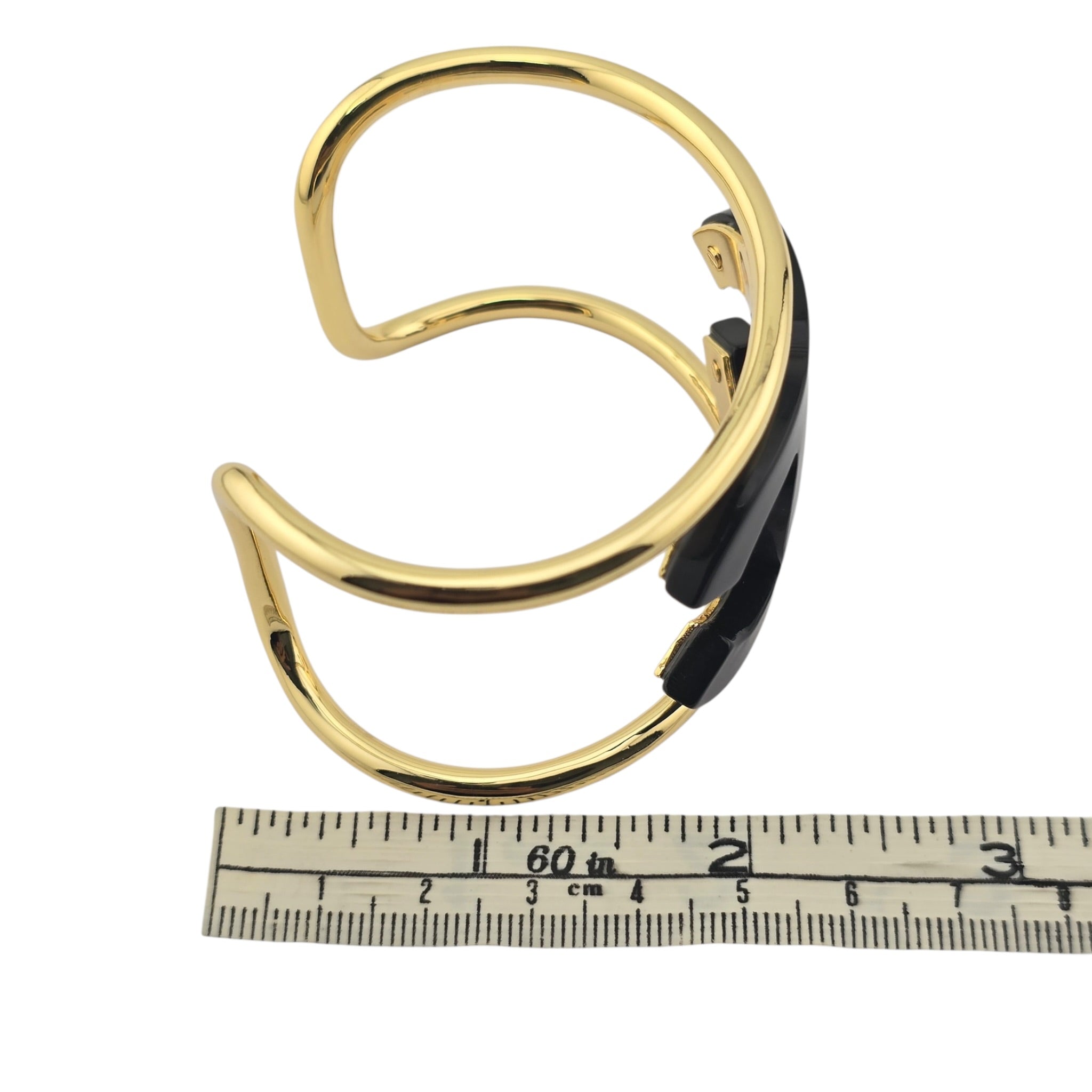 Chanel CC Black/Gold Cuff Bracelet 2024 CHANEL