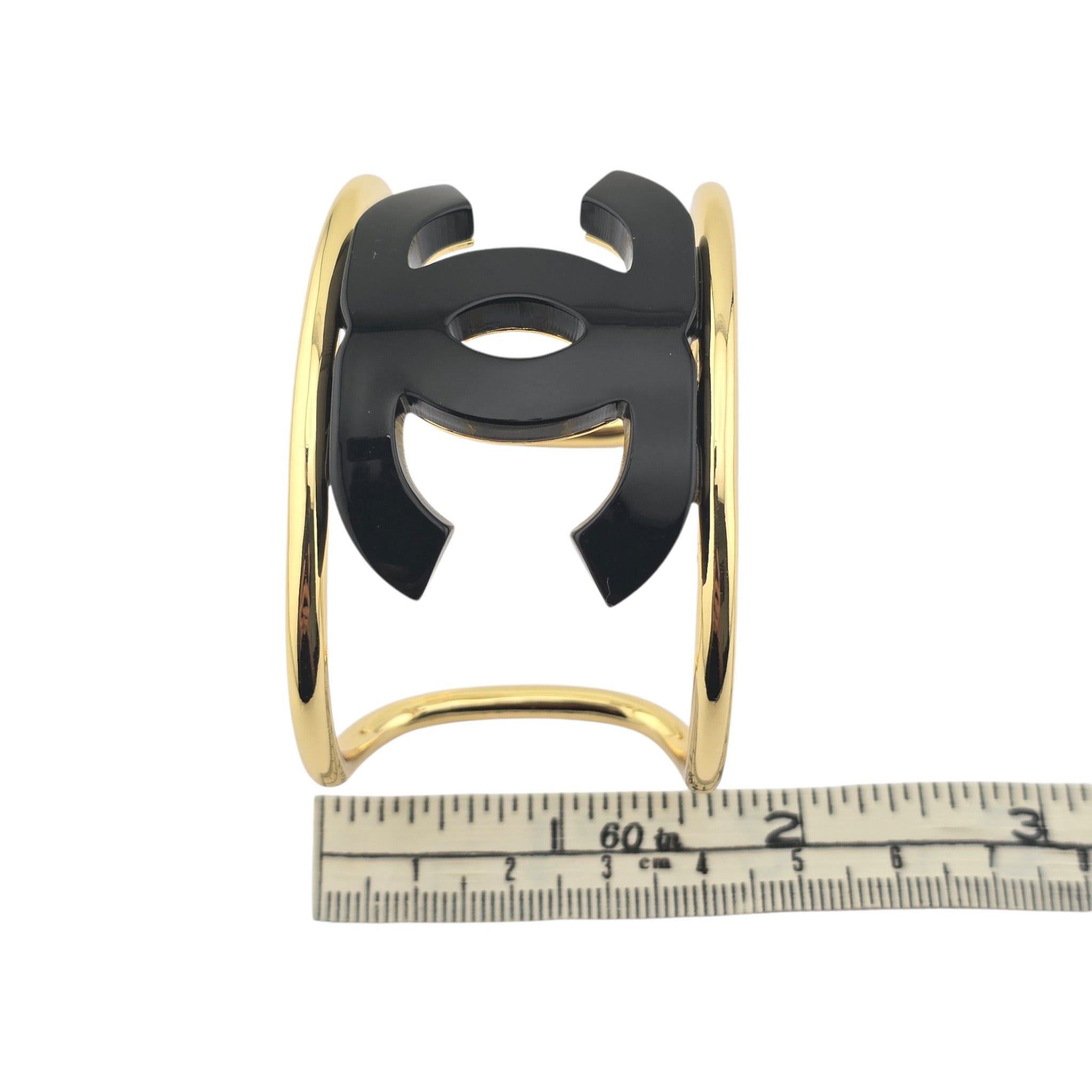 Chanel CC Black/Gold Cuff Bracelet 2024 CHANEL