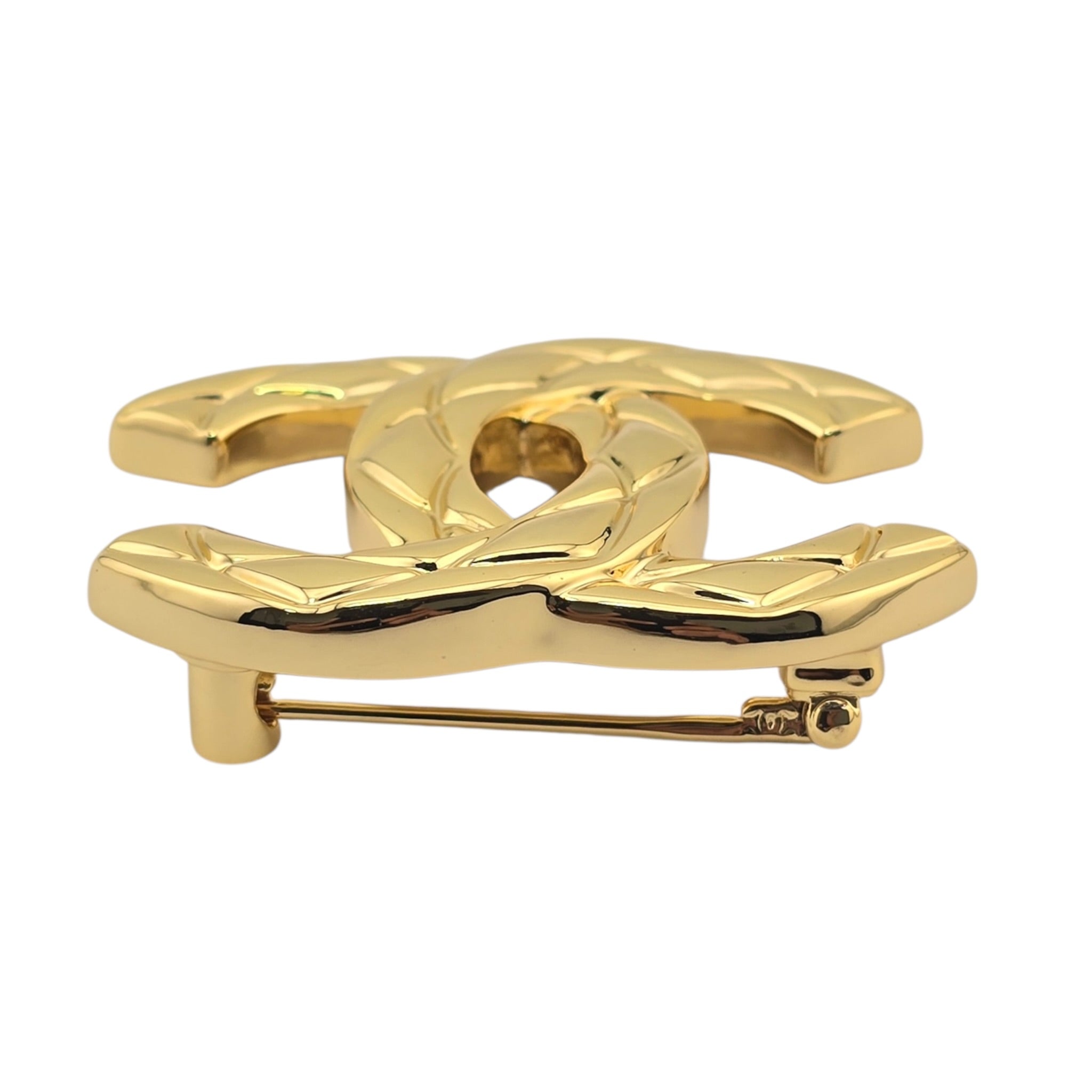 Chanel CC Gold Quilted Brooch 2026 CHANEL