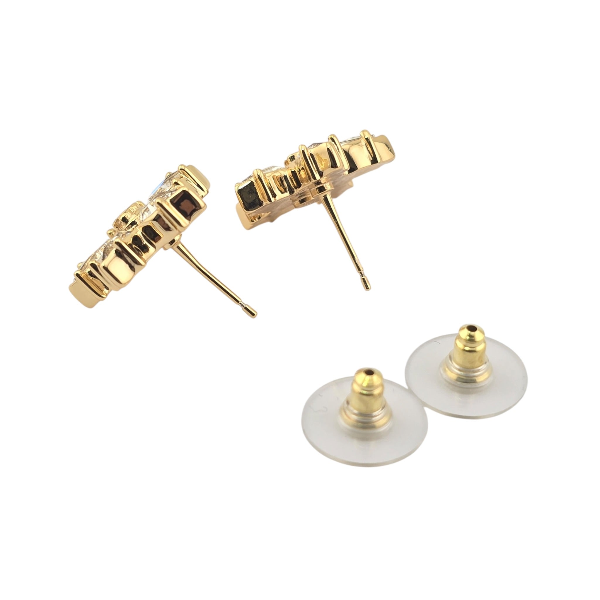 Chanel CC Crystal Floral Gold Stud Earrings 2026 CHANEL