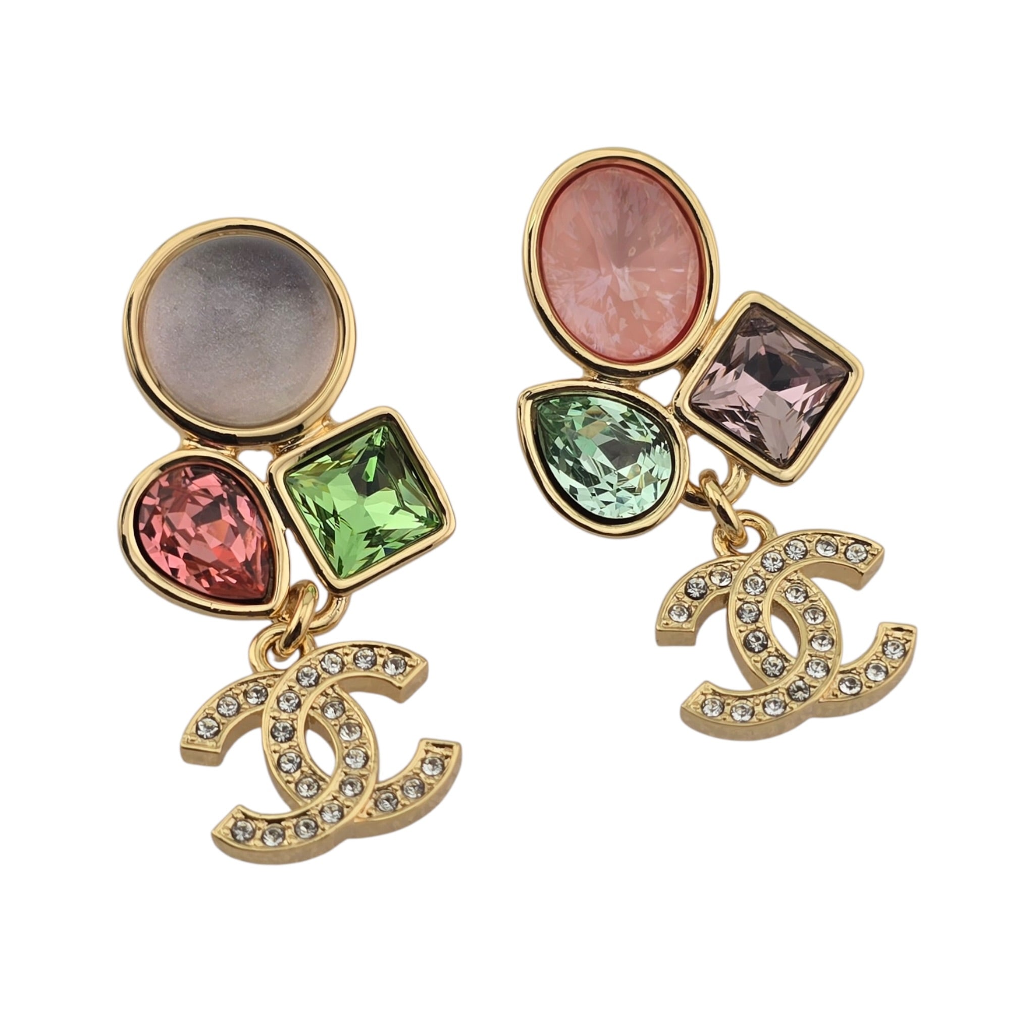 Chanel CC Gold Pendant Multicoloured Earrings 2026 CHANEL