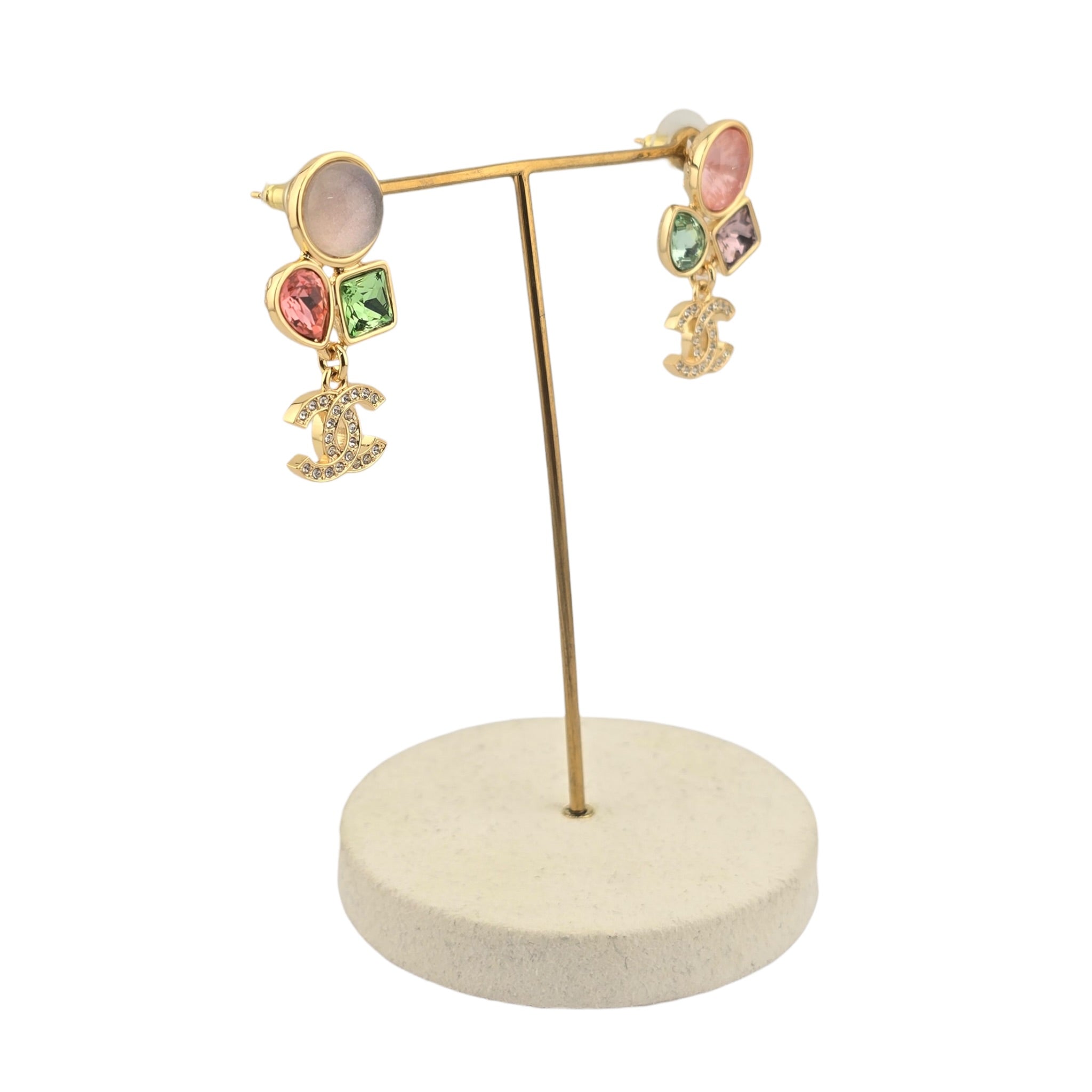 Chanel CC Gold Pendant Multicoloured Earrings 2026 CHANEL