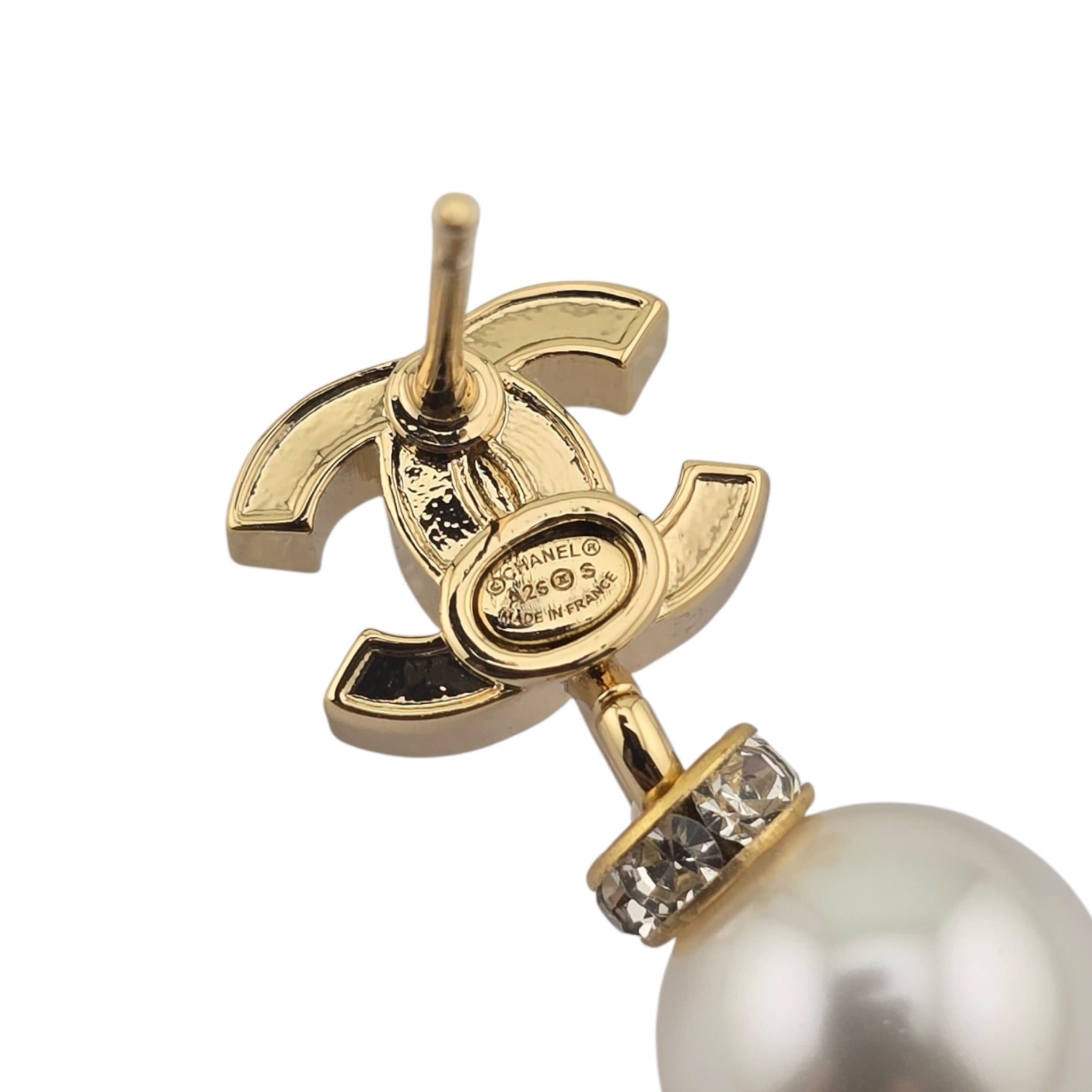 Chanel CC White Faux Resin Pearls Drop Earrings 2026 CHANEL