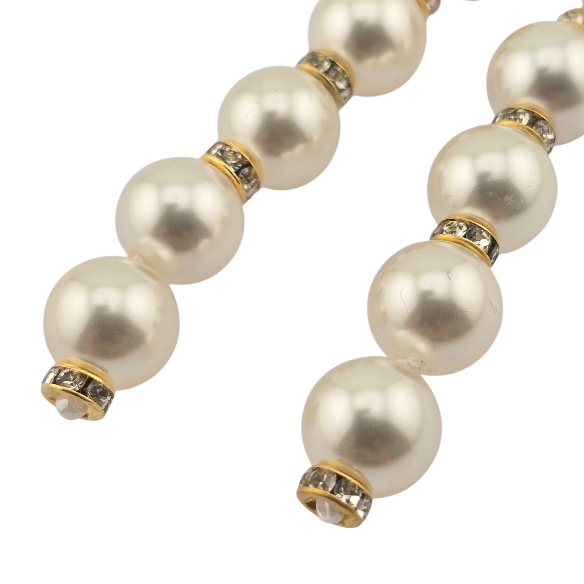 Chanel CC White Faux Resin Pearls Drop Earrings 2026 CHANEL