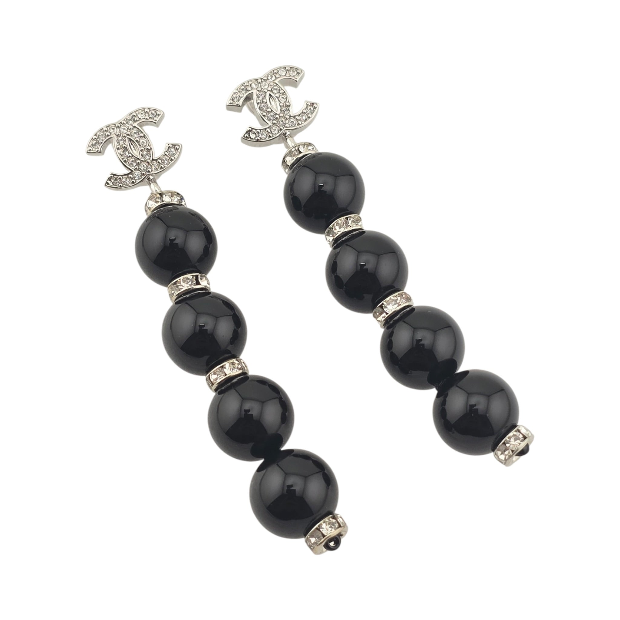 Chanel CC Black Faux Resin Drop Earrings 2026 CHANEL