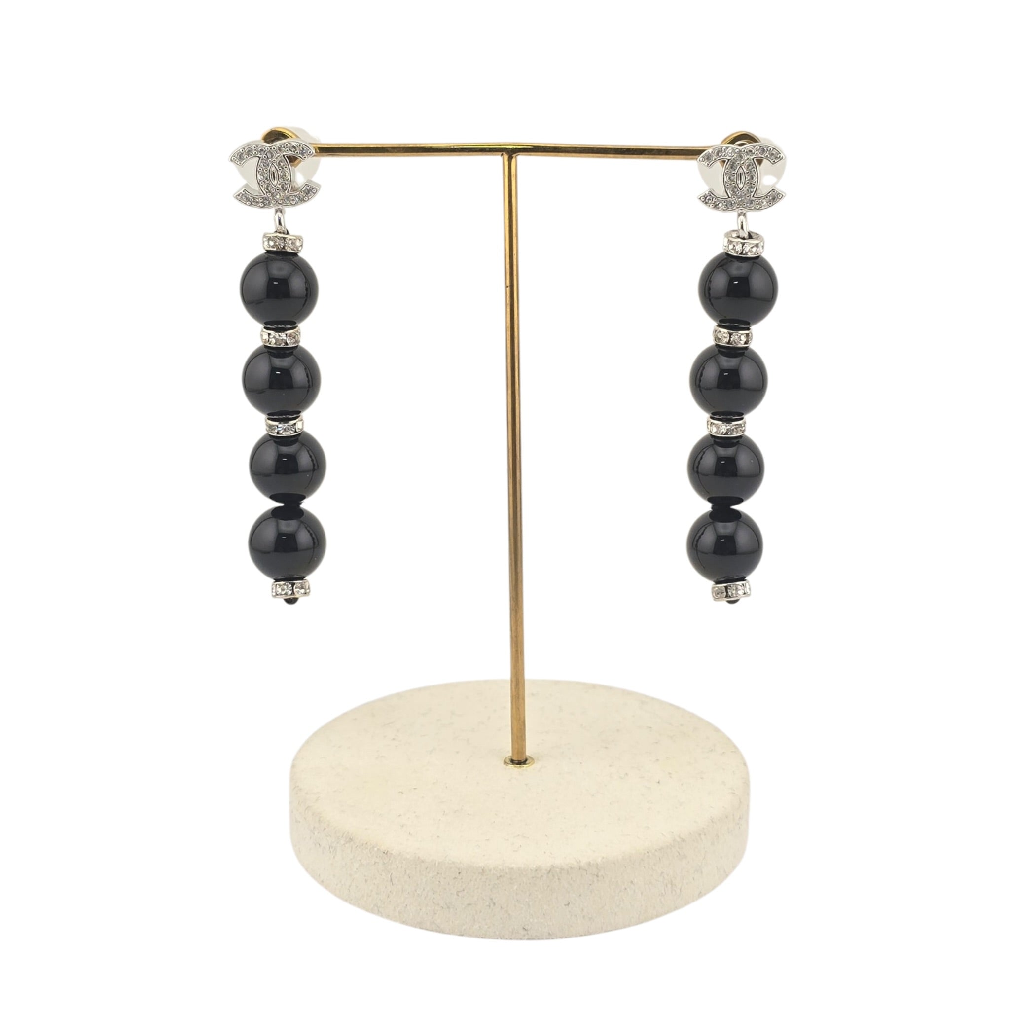 Chanel CC Black Faux Resin Drop Earrings 2026 CHANEL