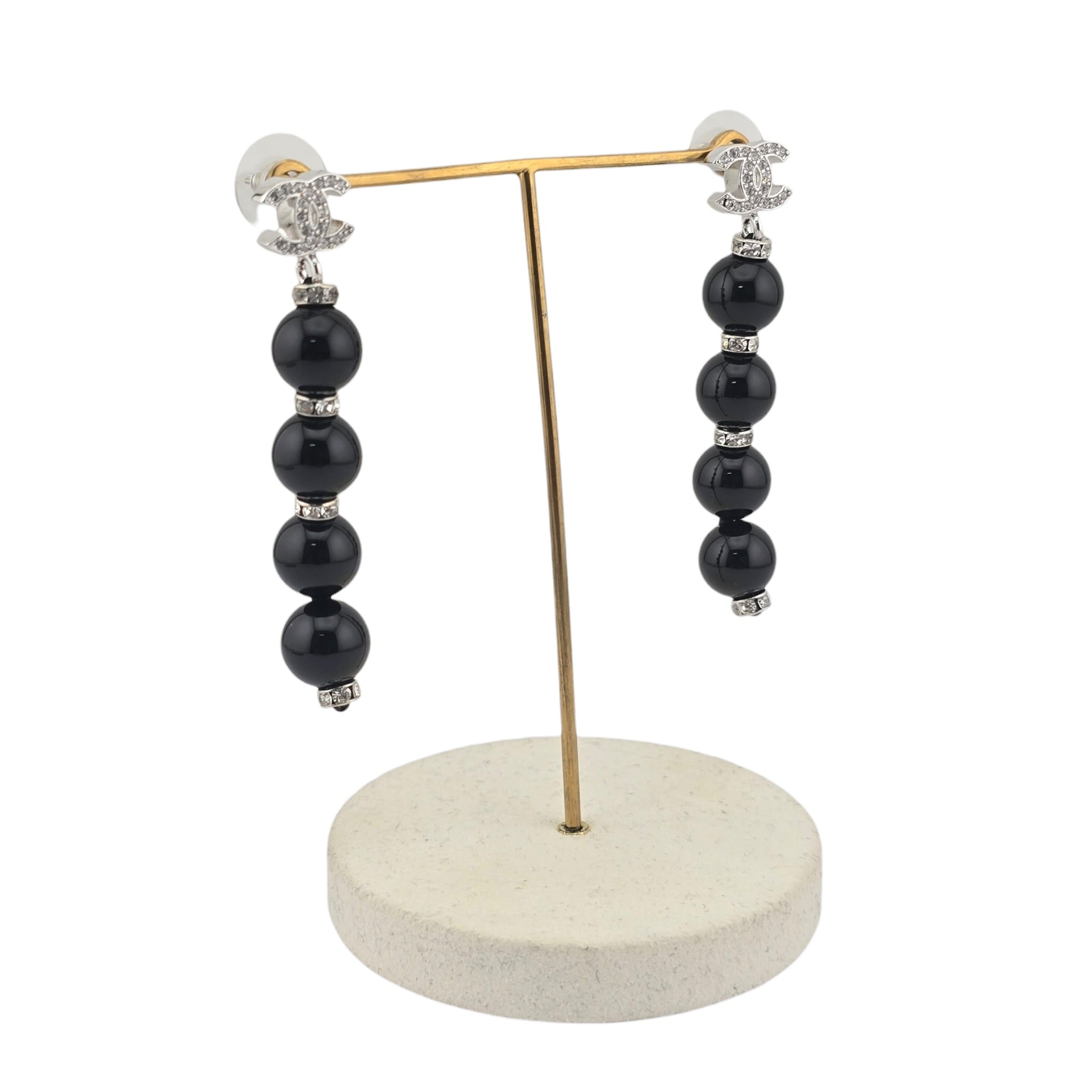 Chanel CC Black Faux Resin Drop Earrings 2026 CHANEL