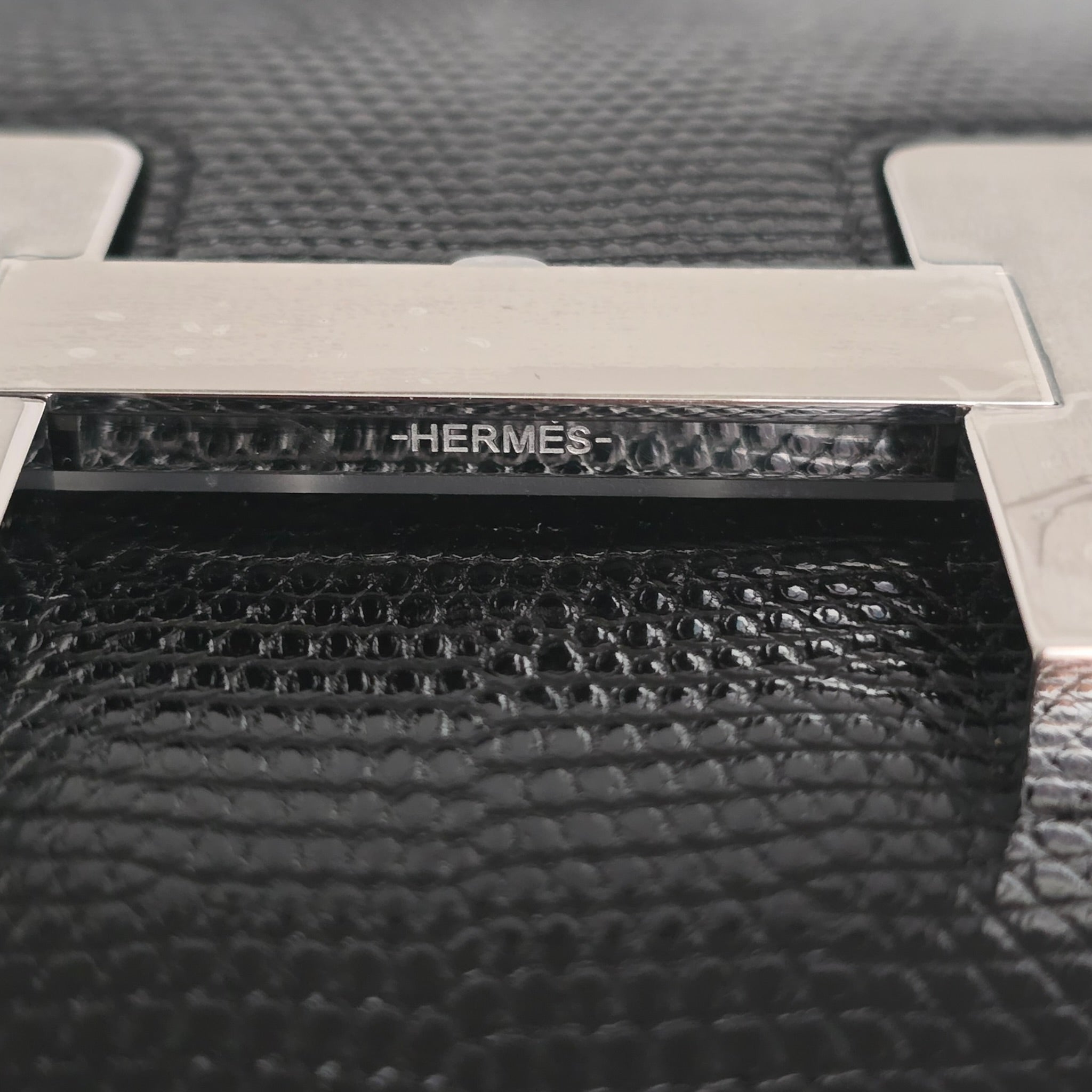 Hermès Constance 24 Noir Lizard Niloticus Palladium Hardware HERMES
