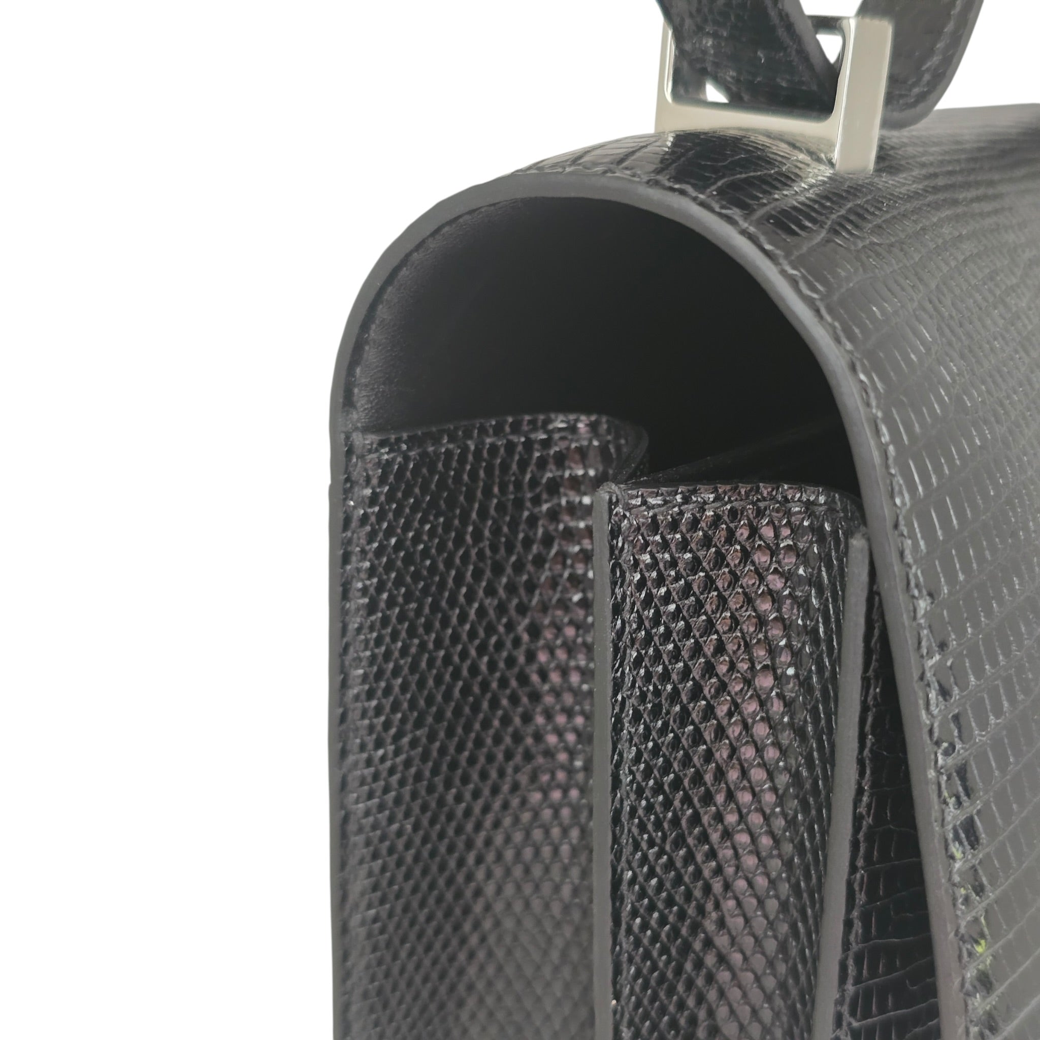 Hermès Constance 24 Noir Lizard Niloticus Palladium Hardware HERMES