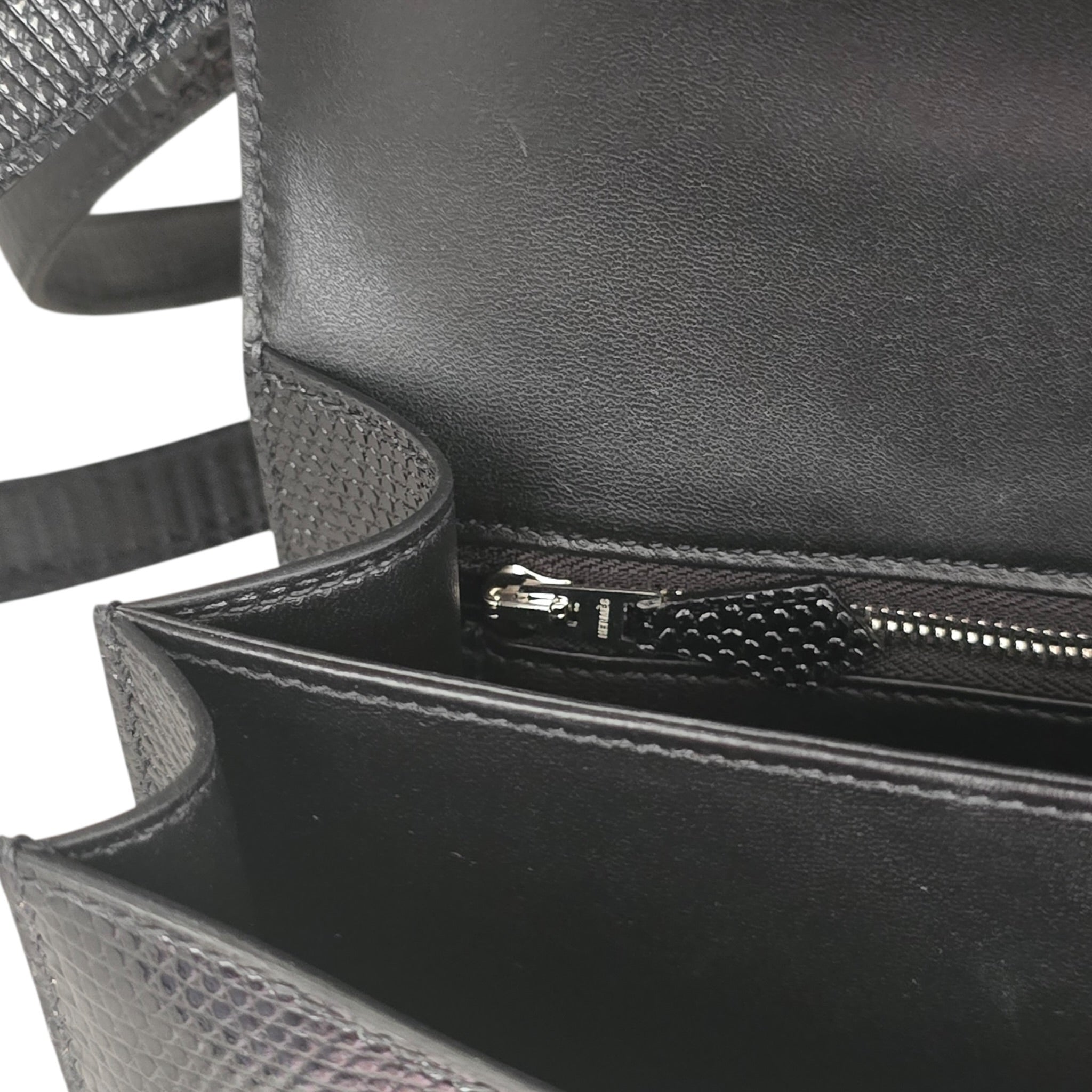Hermès Constance 24 Noir Lizard Niloticus Palladium Hardware HERMES