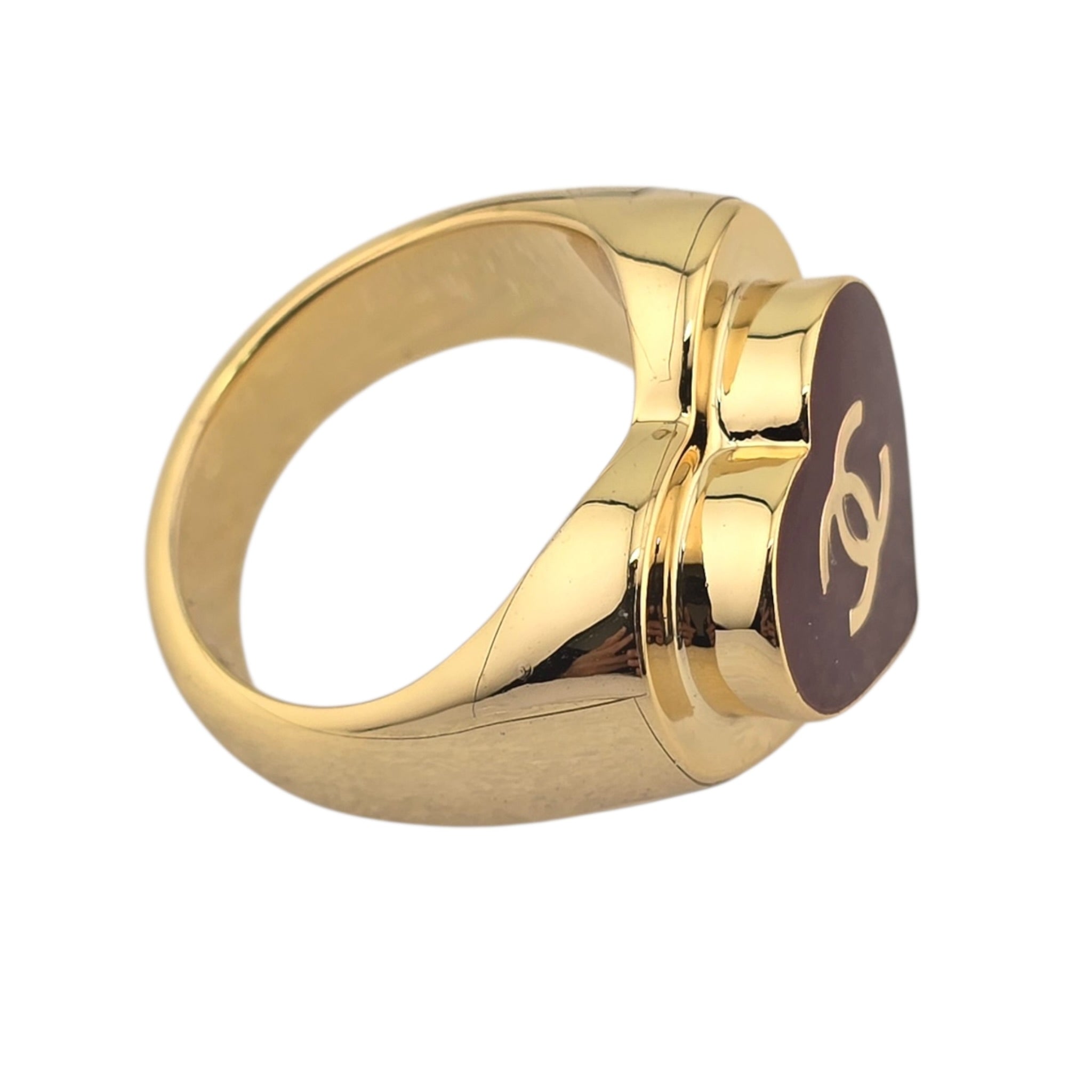 Chanel CC Red Heart Gold Ring 2026 CHANEL