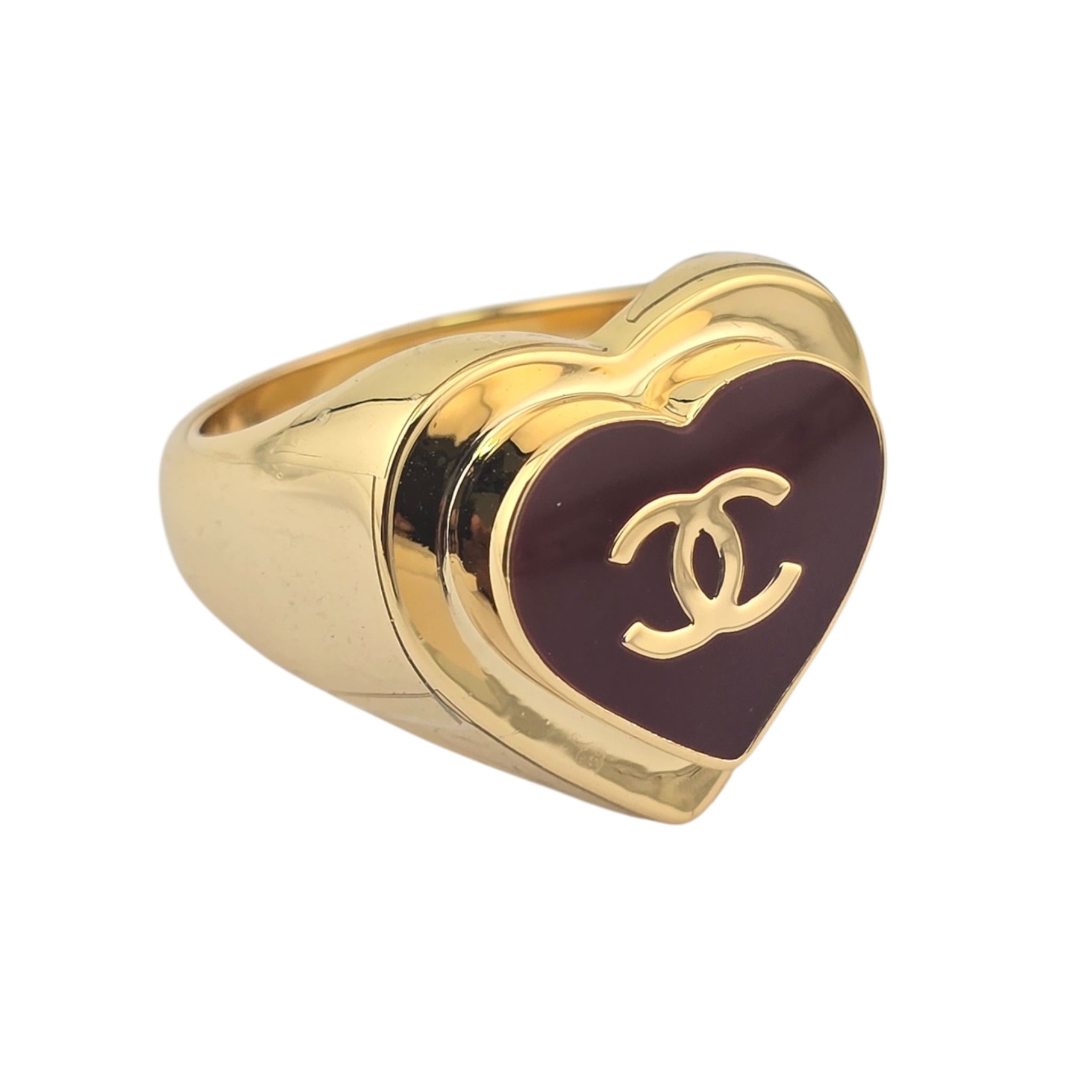 Chanel CC Red Heart Gold Ring 2026 CHANEL