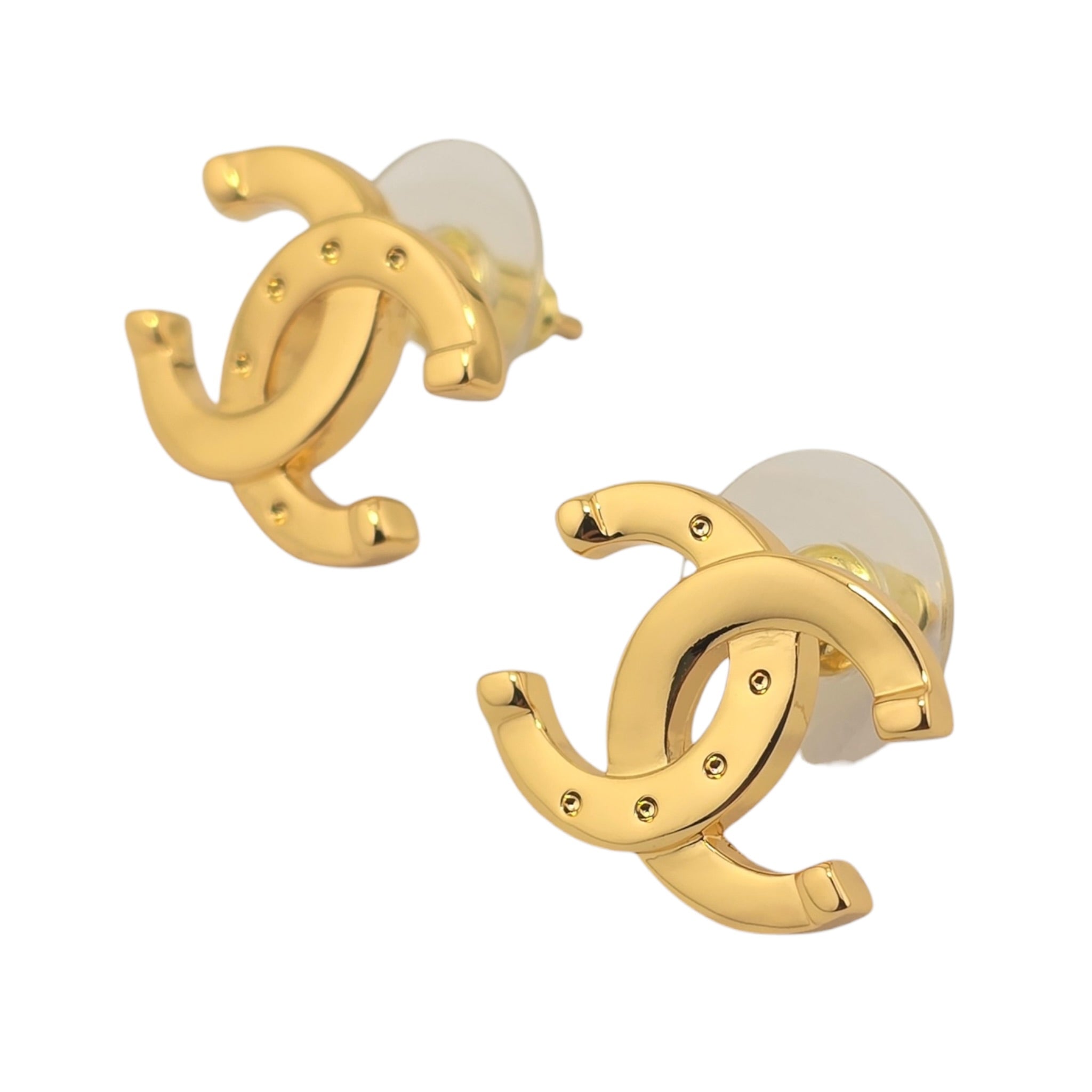 Chanel CC Gold Stud Earrings 2025 CHANEL