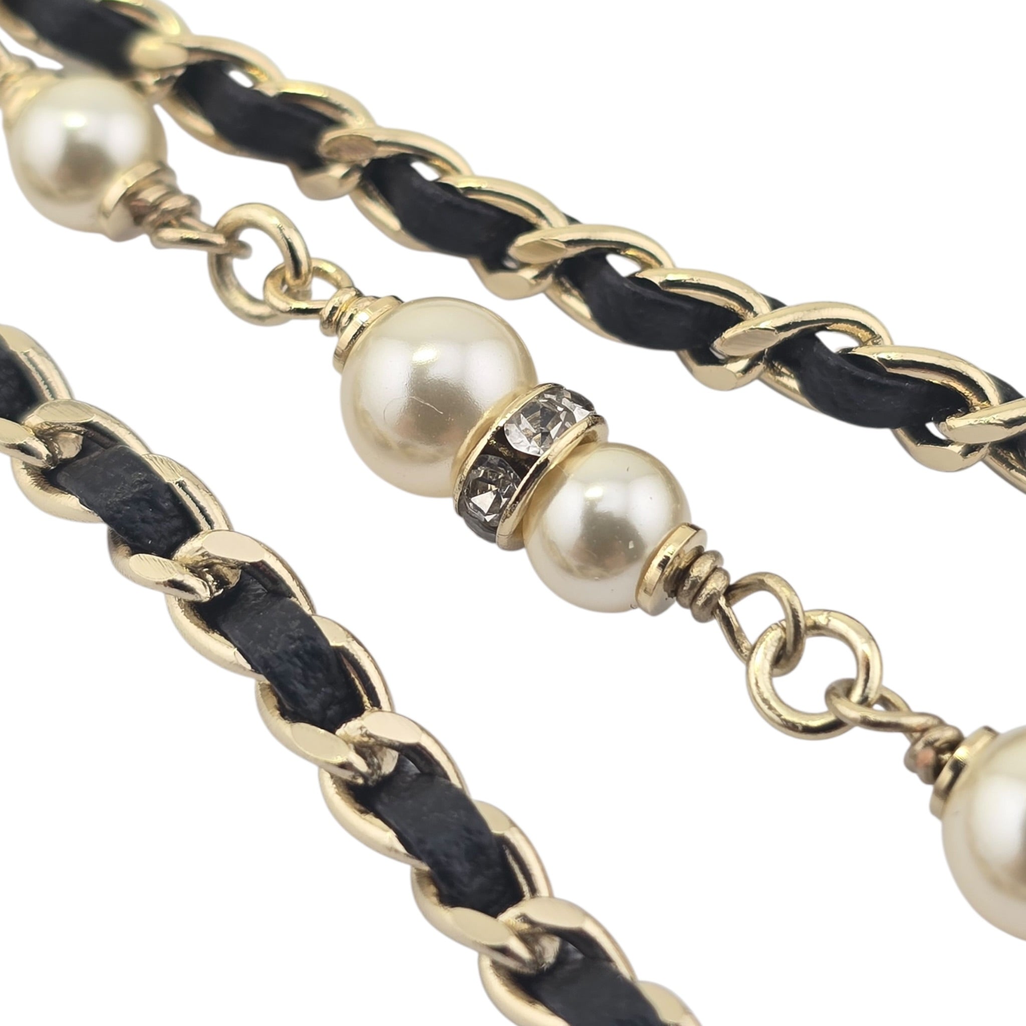 Chanel CC Faux Pearl Crystal Long Necklace 2021 CHANEL