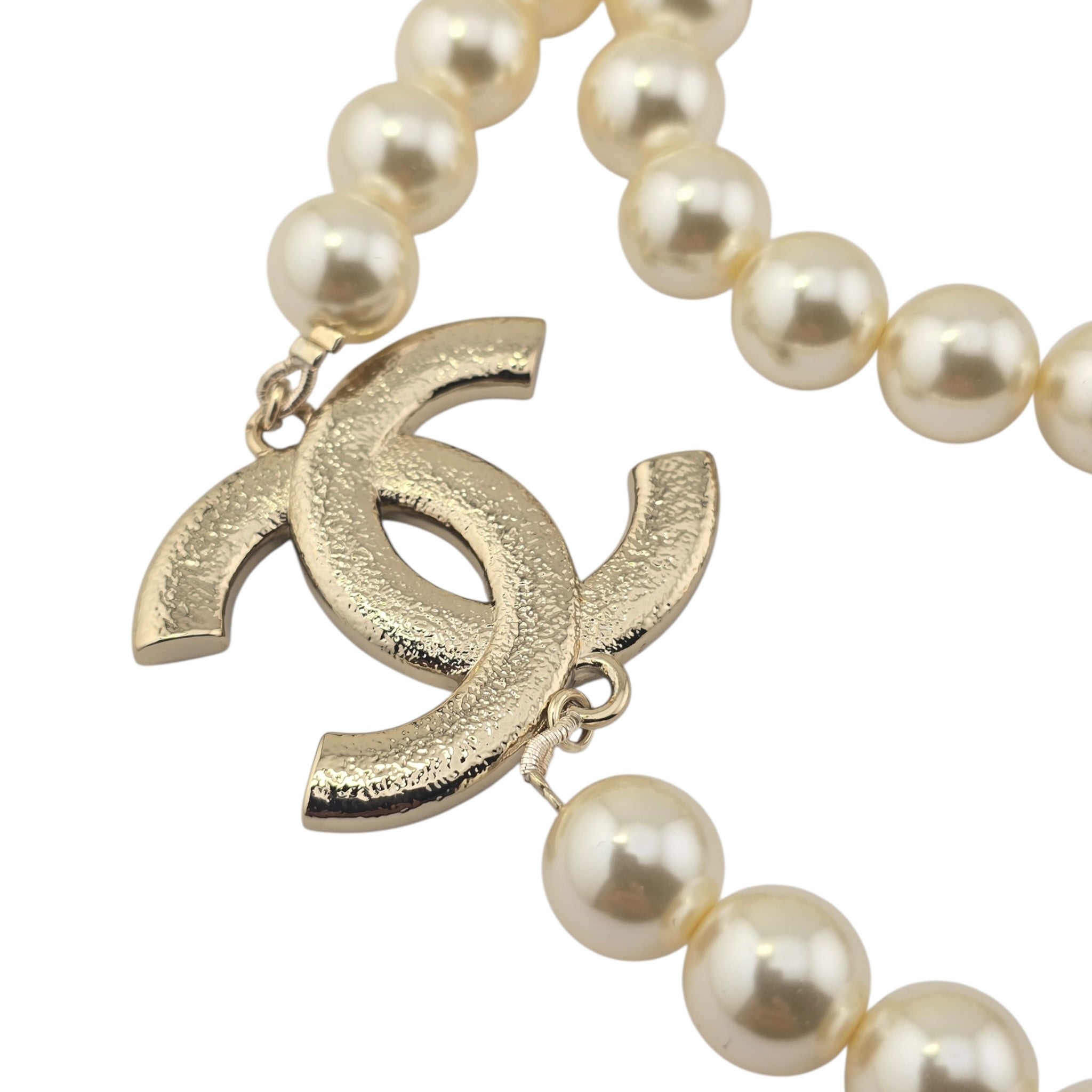 Chanel CC Faux Pearl Crystal Long Necklace 2025 CHANEL