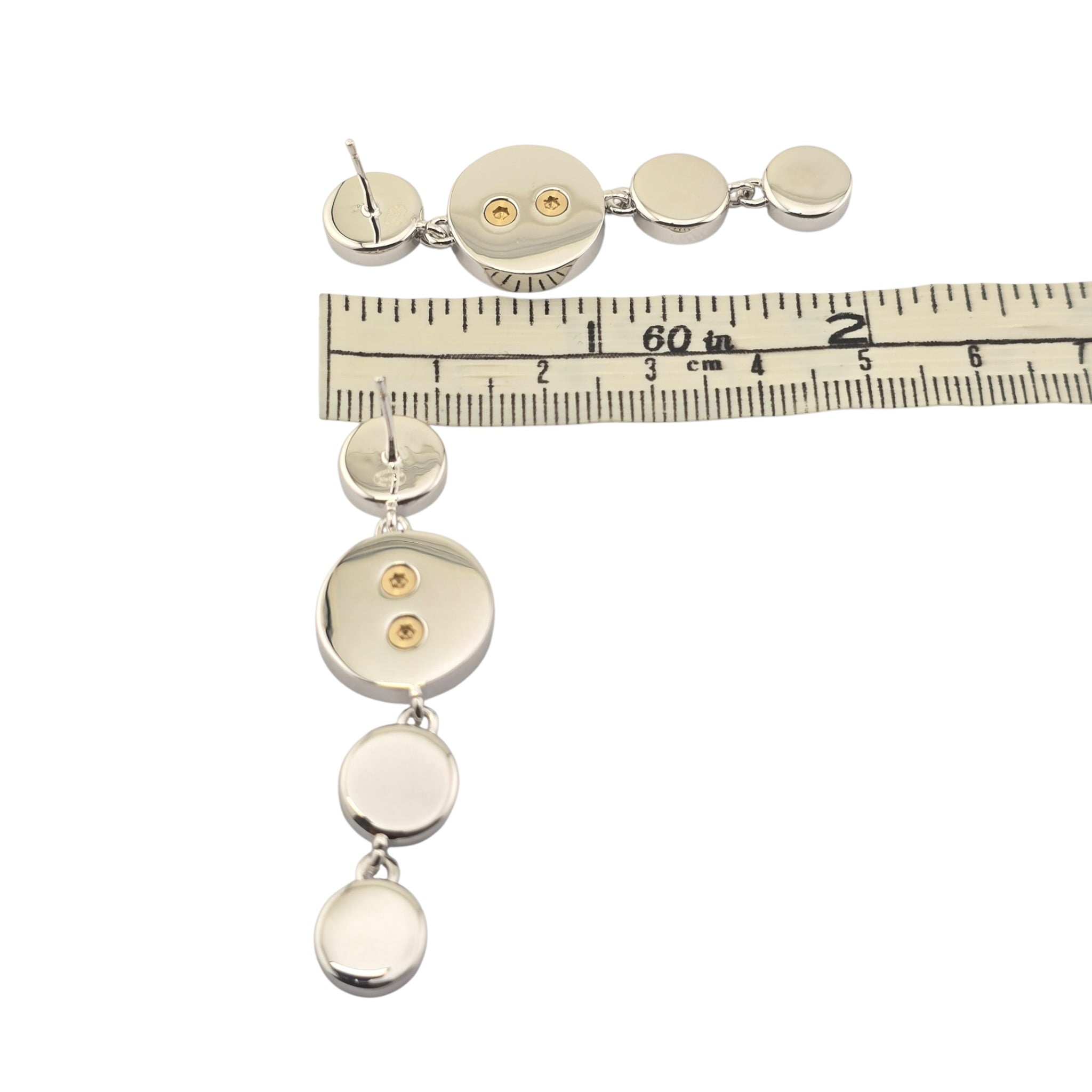 Chanel CC Silver Crystal Drop Earrings 2026 CHANEL